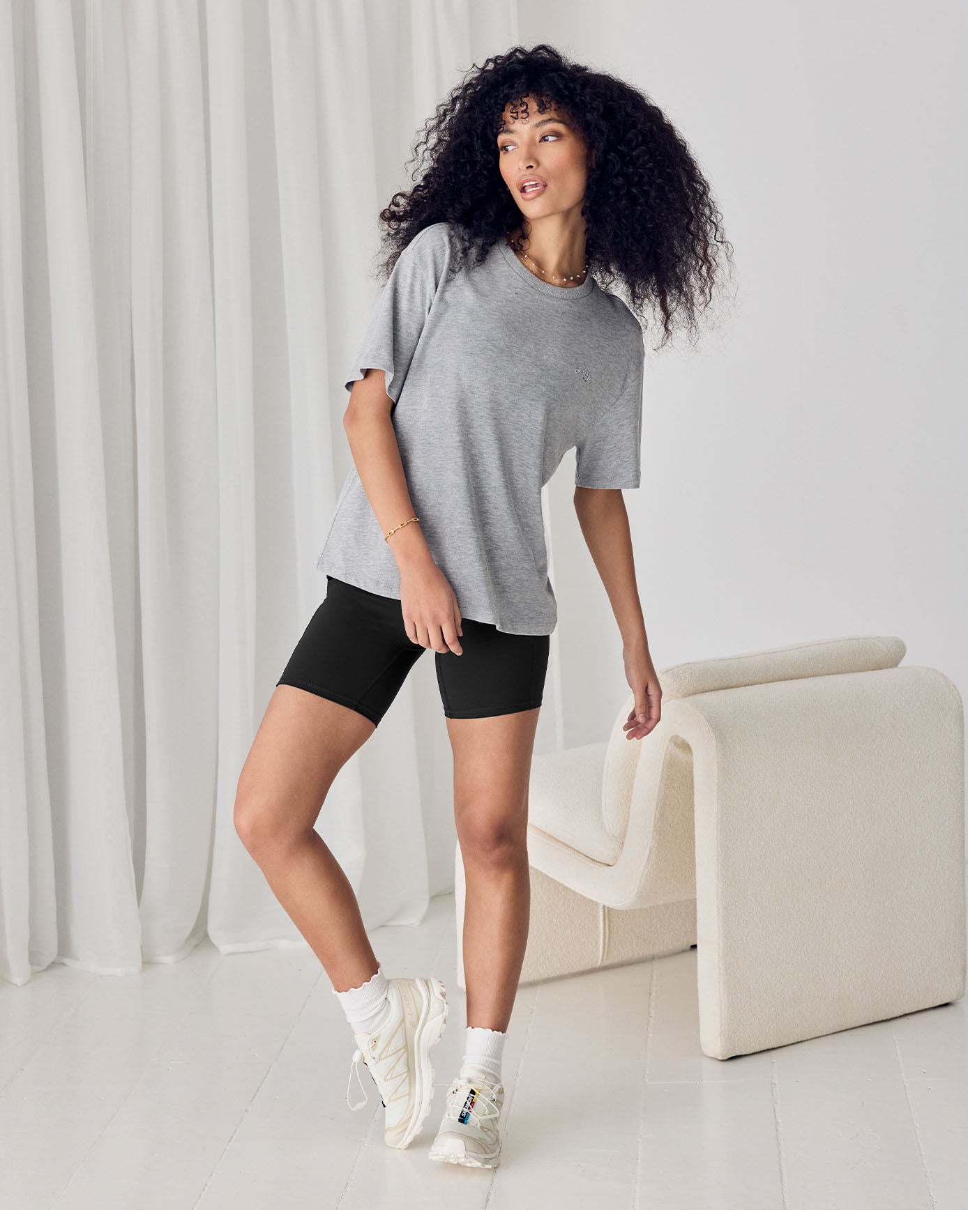 Organic Cotton Embossed Logo T-Shirt - Grey Marl