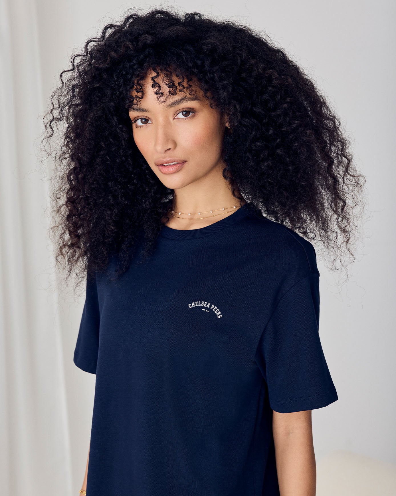 Organic Cotton Embossed Logo T-Shirt - Navy