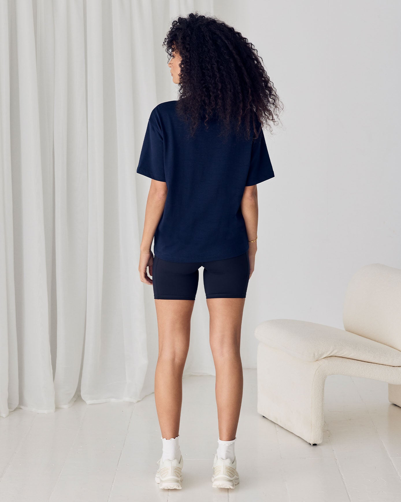 Organic Cotton Embossed Logo T-Shirt - Navy