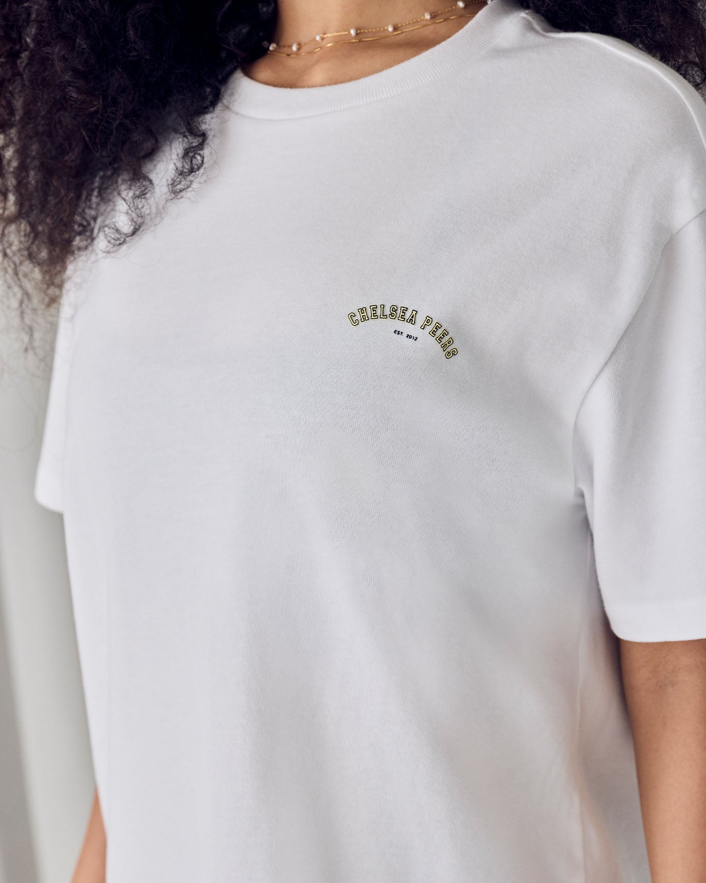 Organic Cotton Embossed Logo T-Shirt - White & Yellow