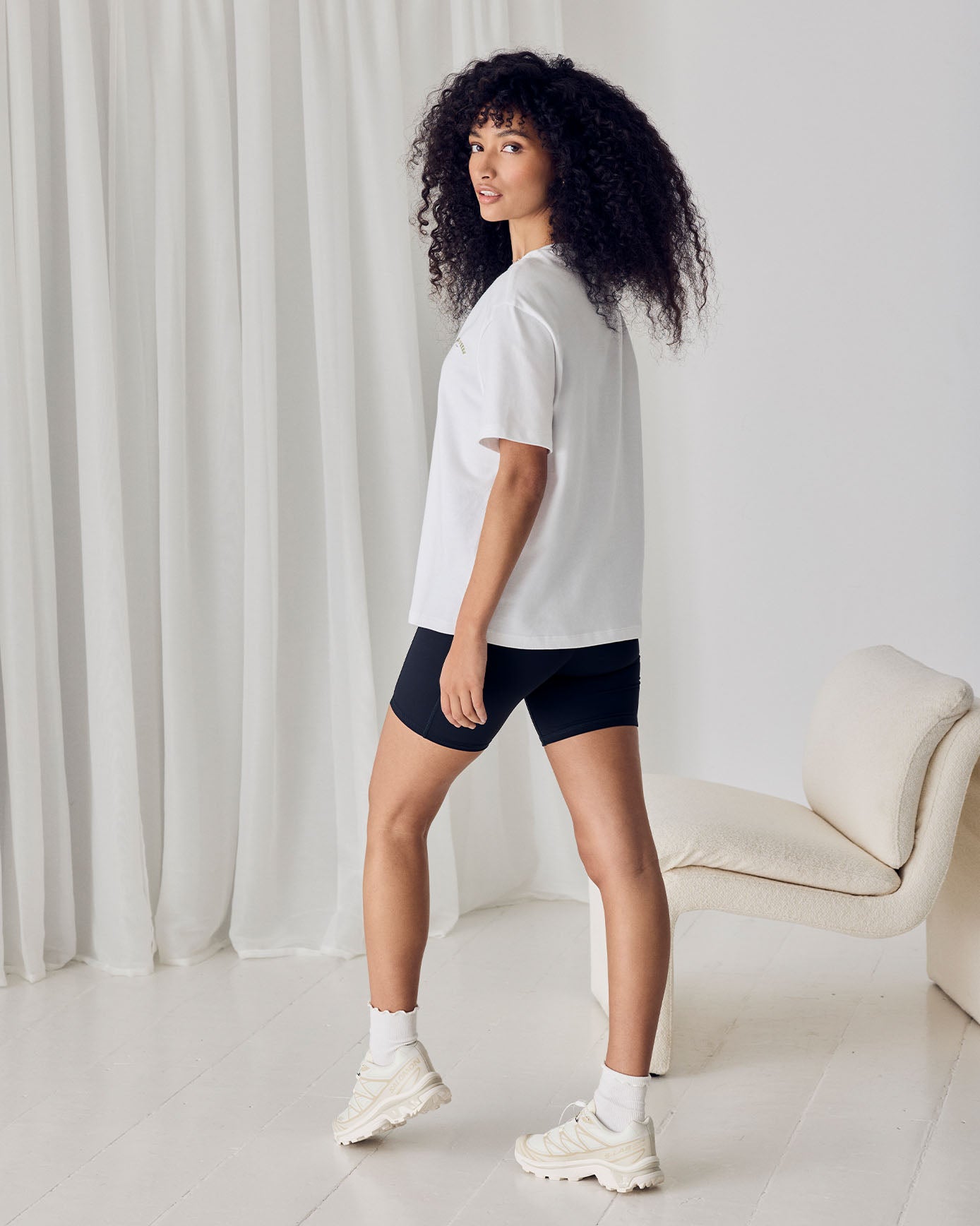 Organic Cotton Embossed Logo T-Shirt - White & Yellow