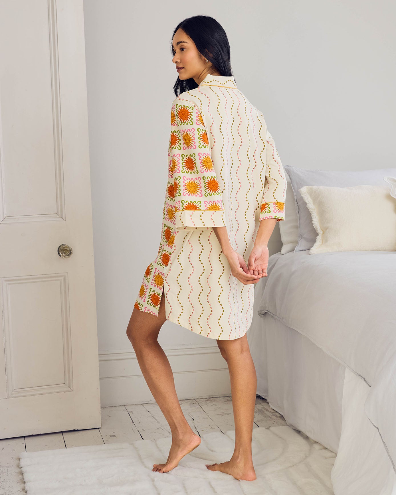 Organic Cotton Sunshine Tile Print Nightshirt
