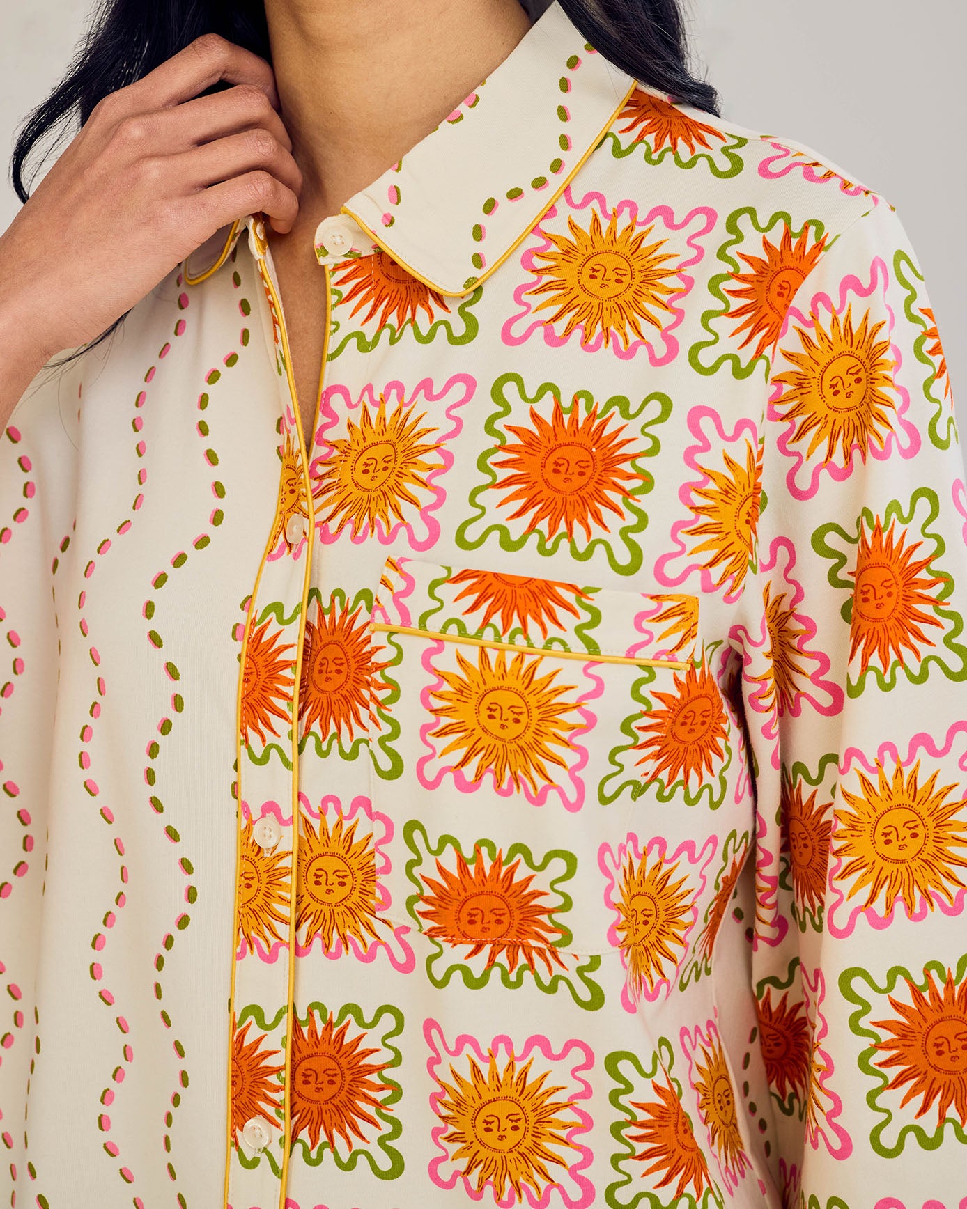 Organic Cotton Sunshine Tile Print Nightshirt