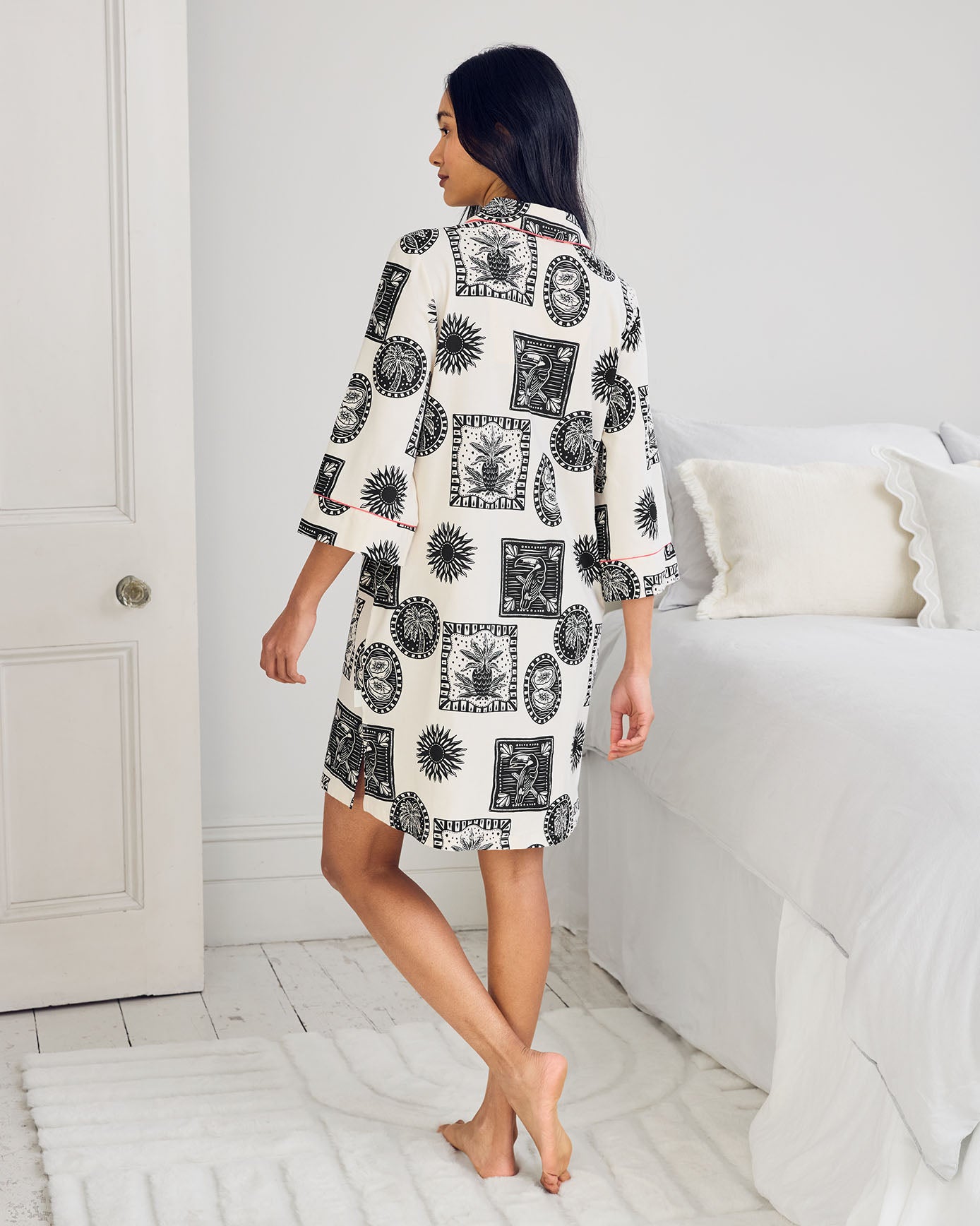 Organic Cotton Stamp & Tile Print Nightshirt