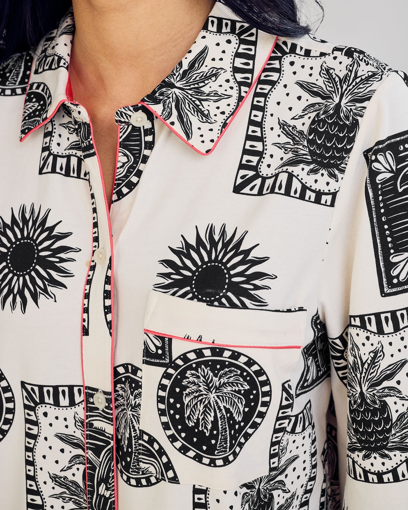 Organic Cotton Stamp & Tile Print Nightshirt