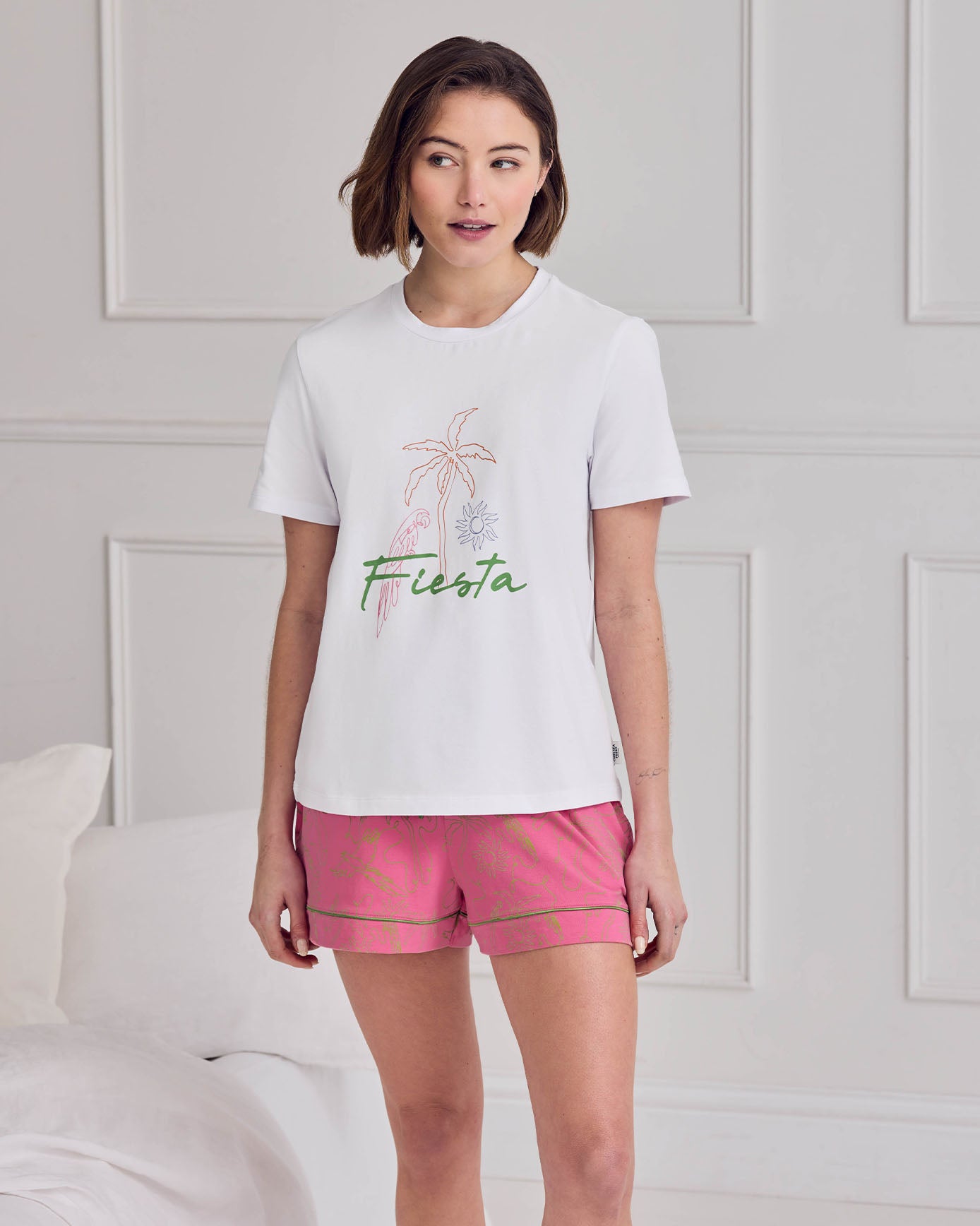 Organic Cotton Fiesta Graphic Print Short Pyjama Set
