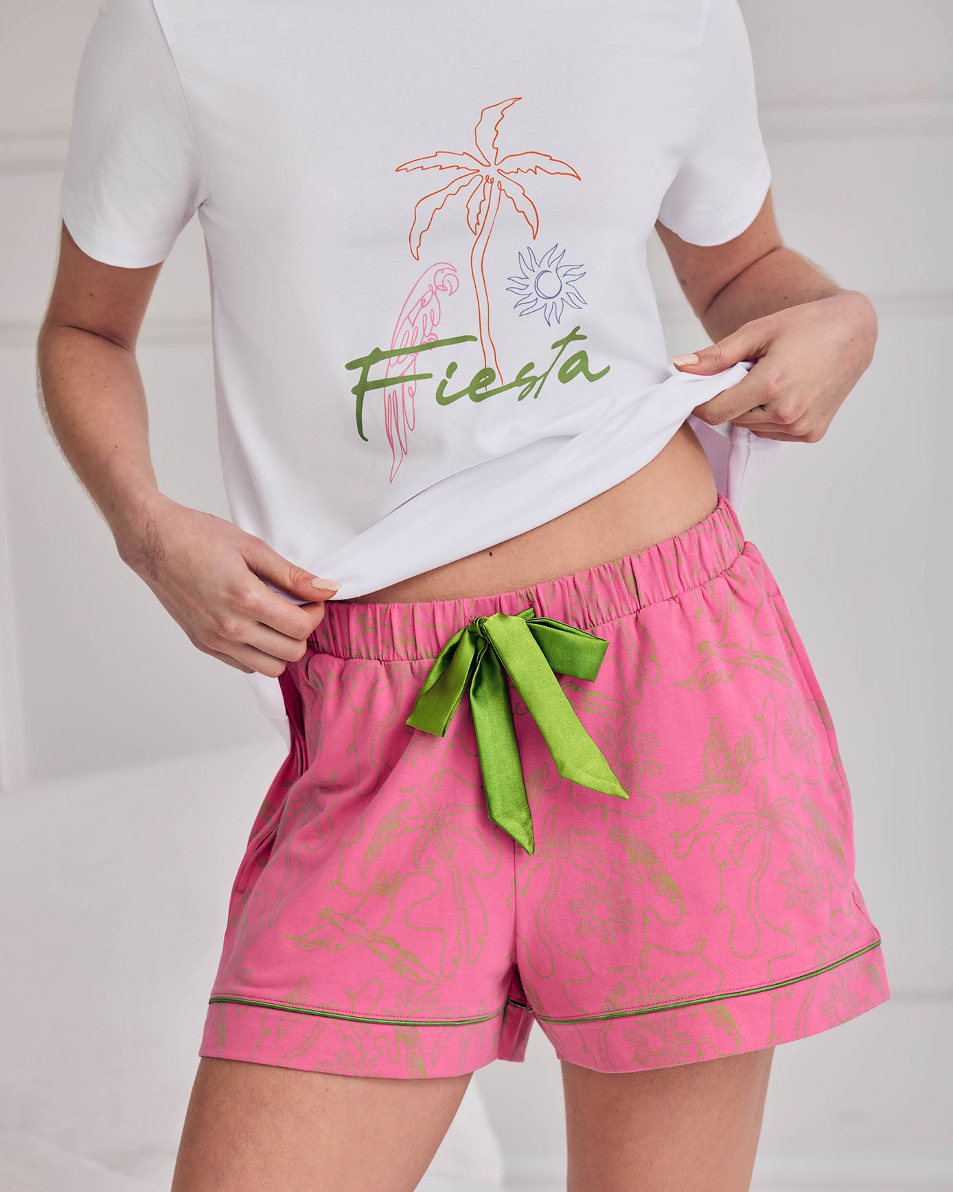 Organic Cotton Fiesta Graphic Print Short Pyjama Set