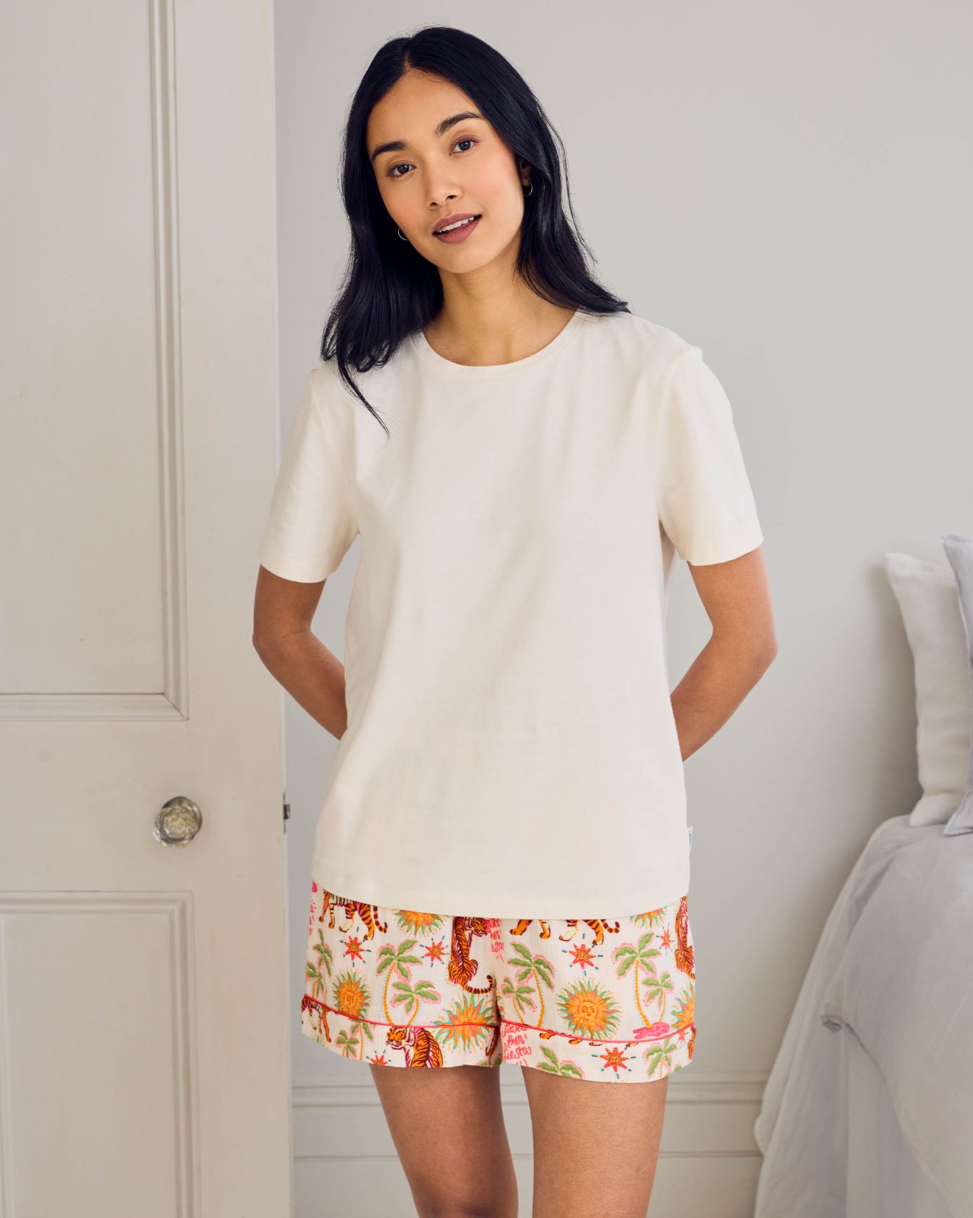 Organic Cotton Siesta Tiger Print Short Pyjama Set