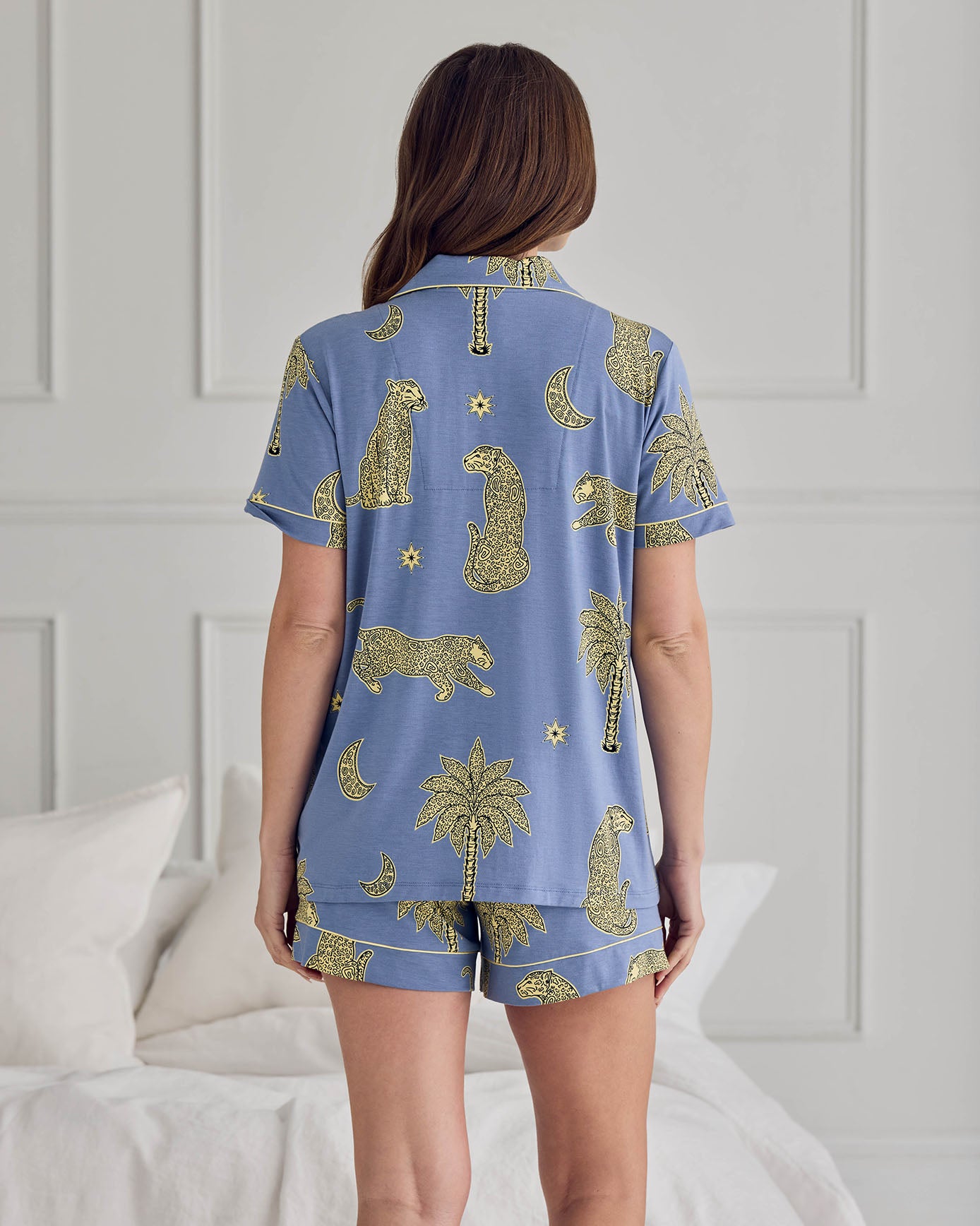 Maternity TENCEL™ Modal Midnight Leopard Print Short Pyjama Set