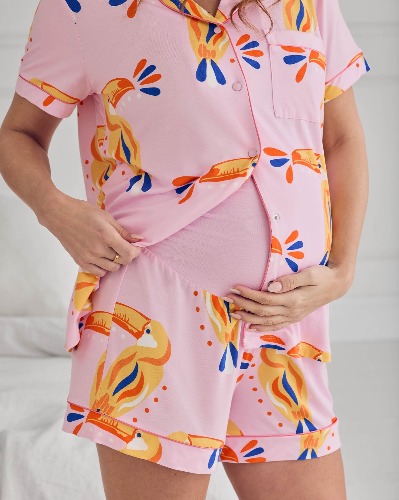 Maternity TENCEL™ Modal Toucan Print Short Pyjama Set