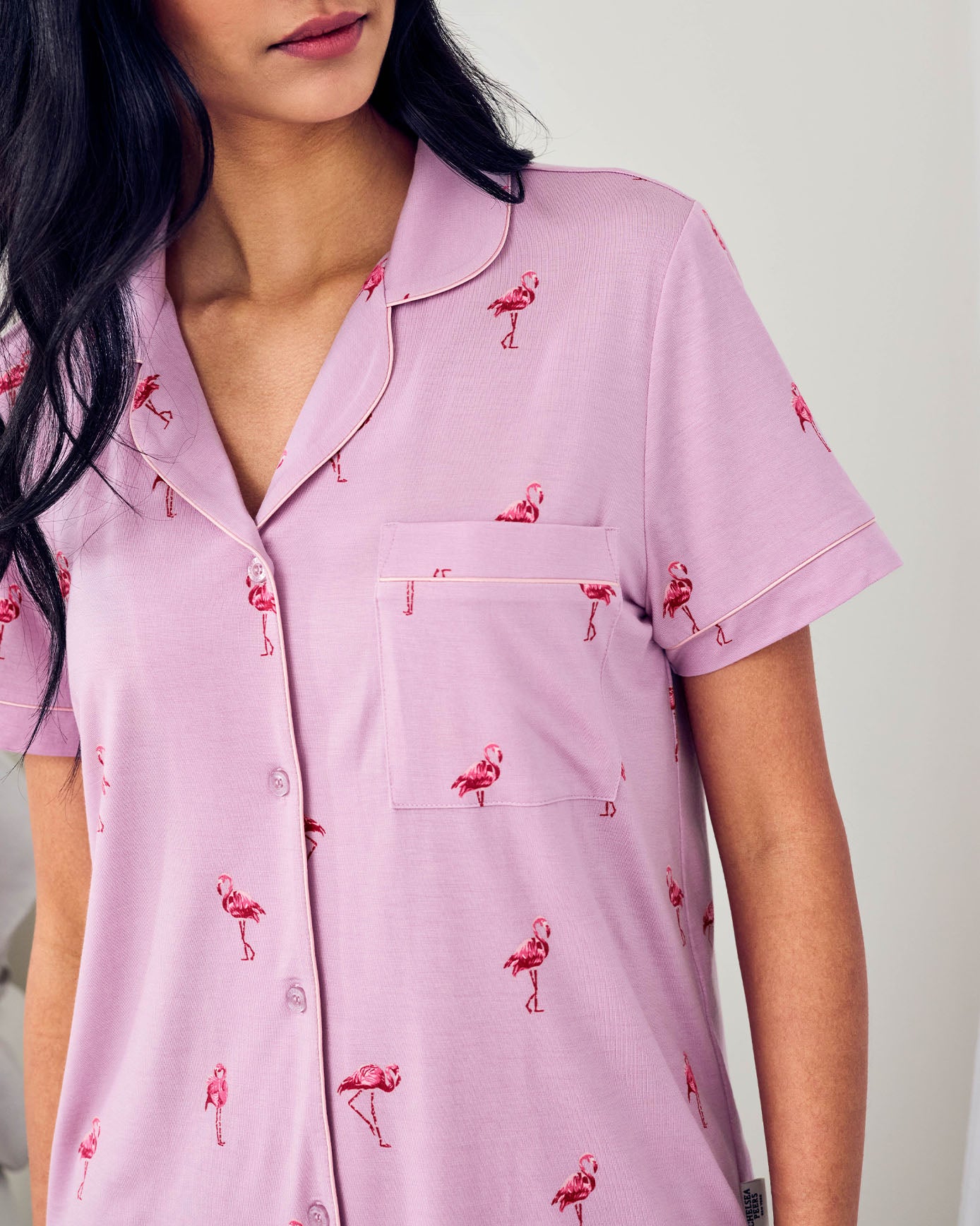 Tencel™ Modal Flamingo Print Short Pyjama Set