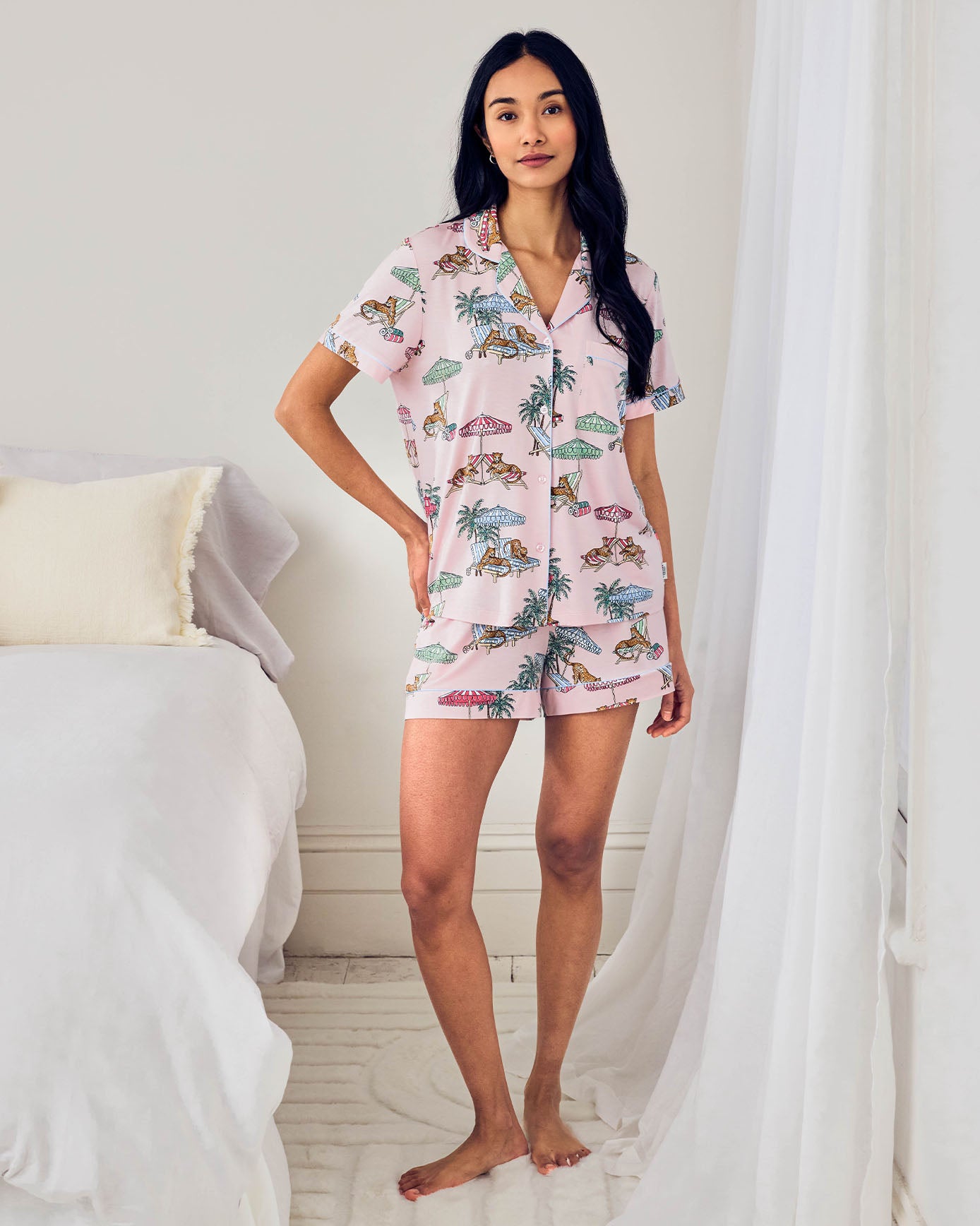 TENCEL™ Modal Lounging Leopards Print Short Pyjama Set