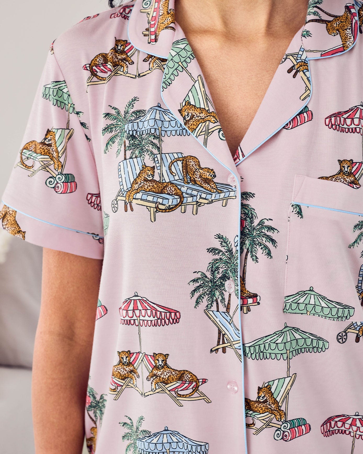 TENCEL™ Modal Lounging Leopards Print Short Pyjama Set