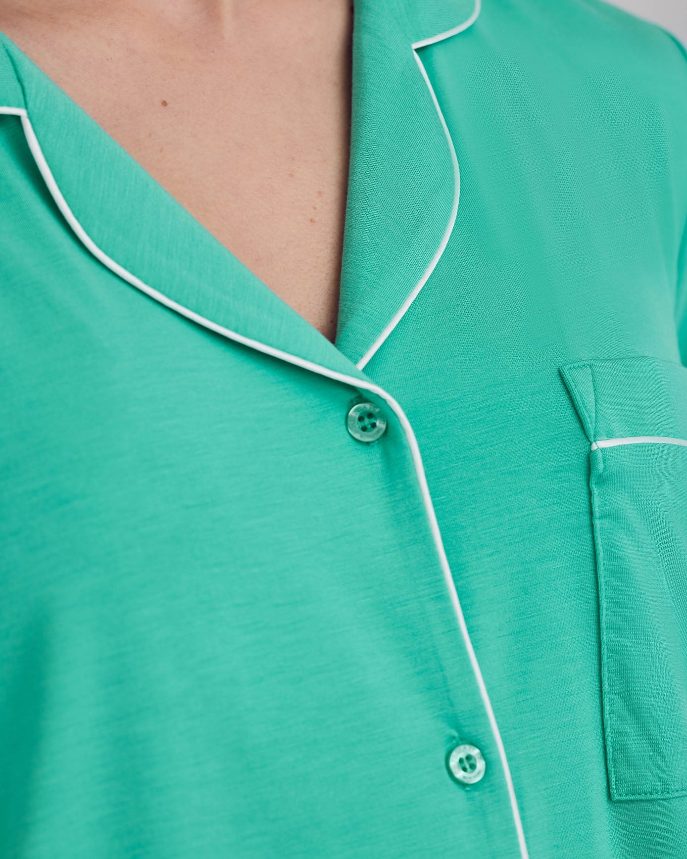 TENCEL™ Modal Short Button Up Pyjama Set -  Aqua