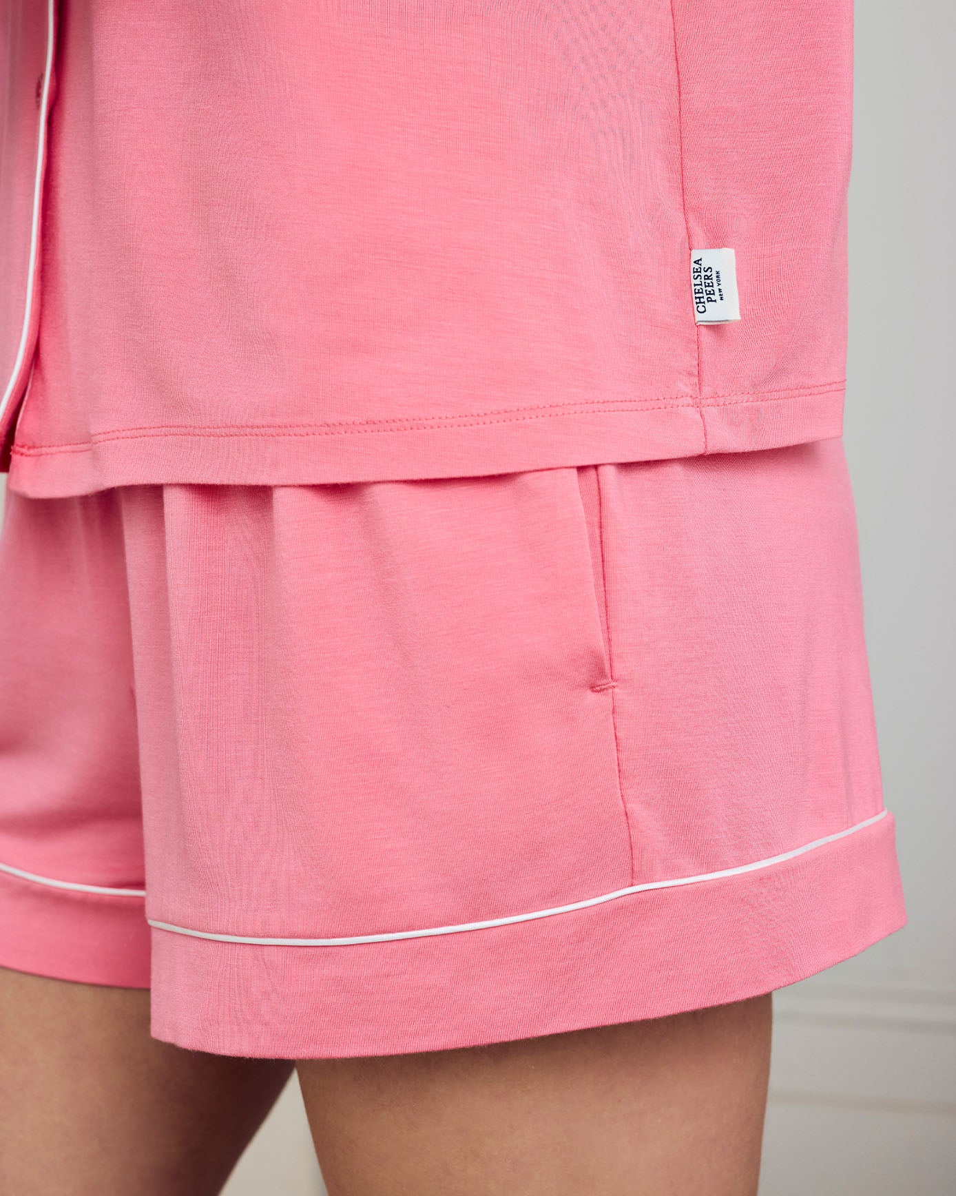 Tencel™ Modal Button Up Short Pyjama Set - Bright Pink