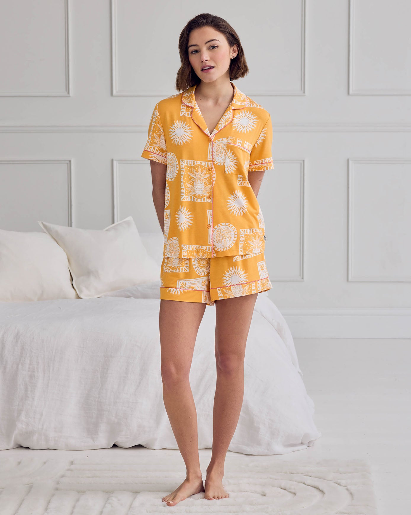 TENCEL™ Modal Stamp & Tile Print Short Pyjama Set