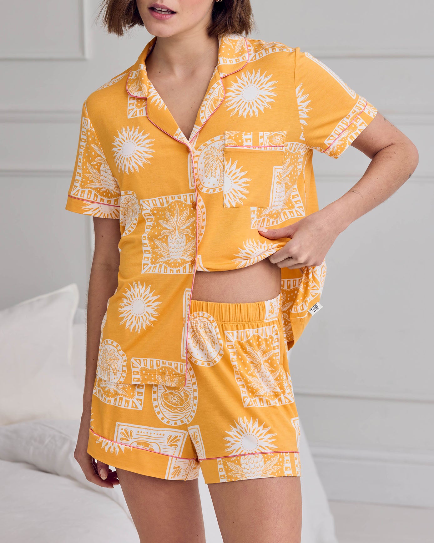 TENCEL™ Modal Stamp & Tile Print Short Pyjama Set