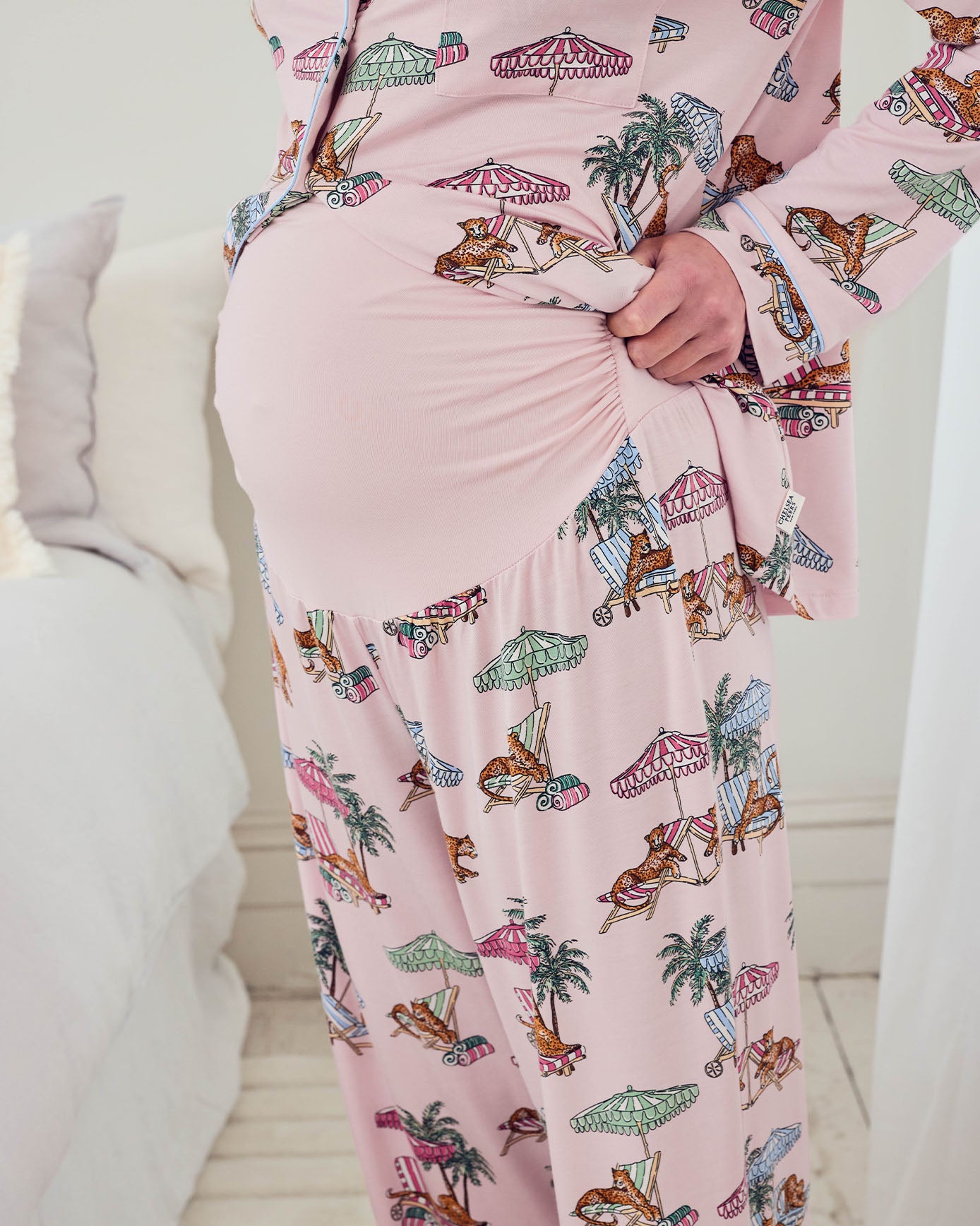 Maternity TENCEL™ Modal Lounging Leopards Print Long Pyjama Set