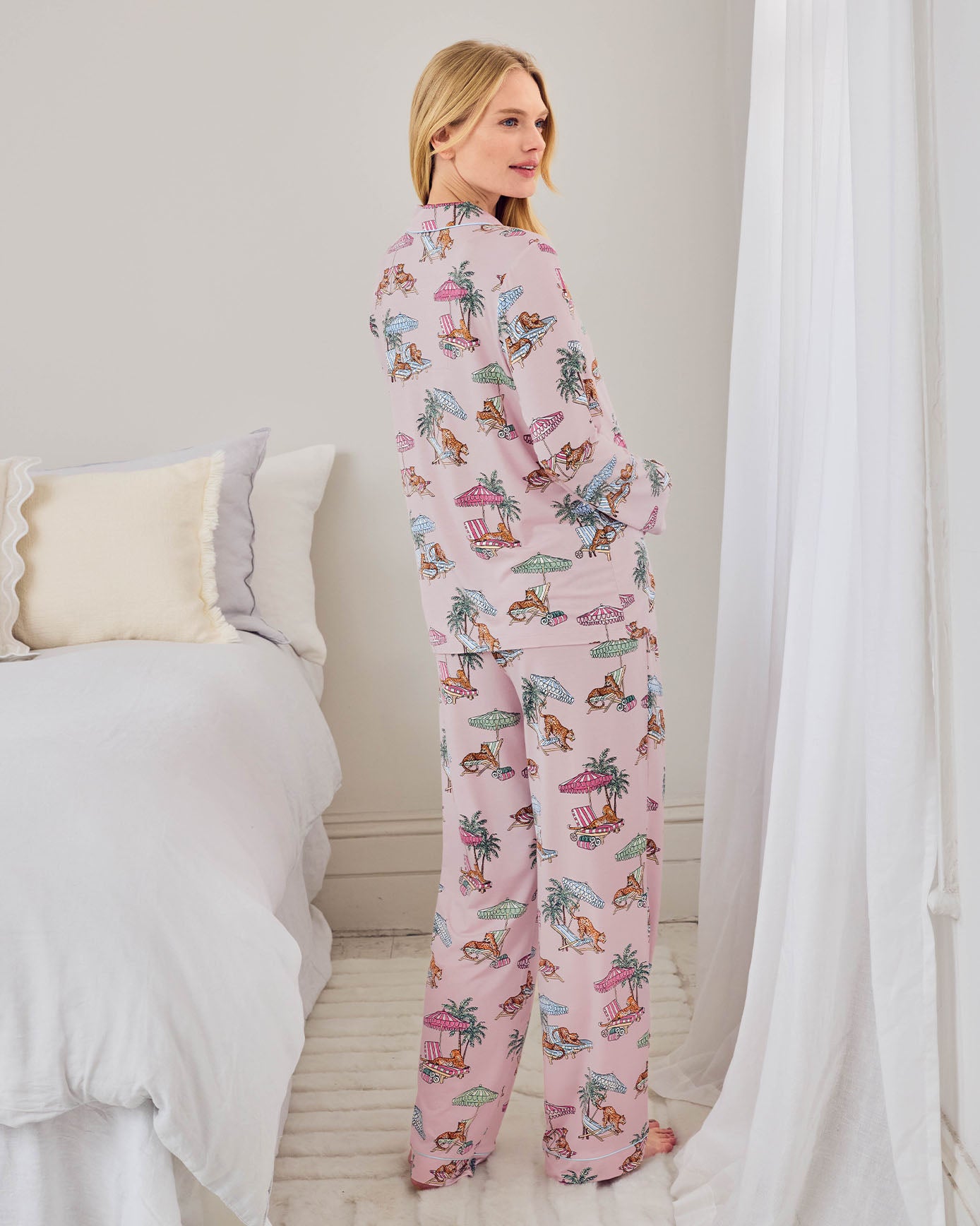 Maternity TENCEL™ Modal Lounging Leopards Print Long Pyjama Set