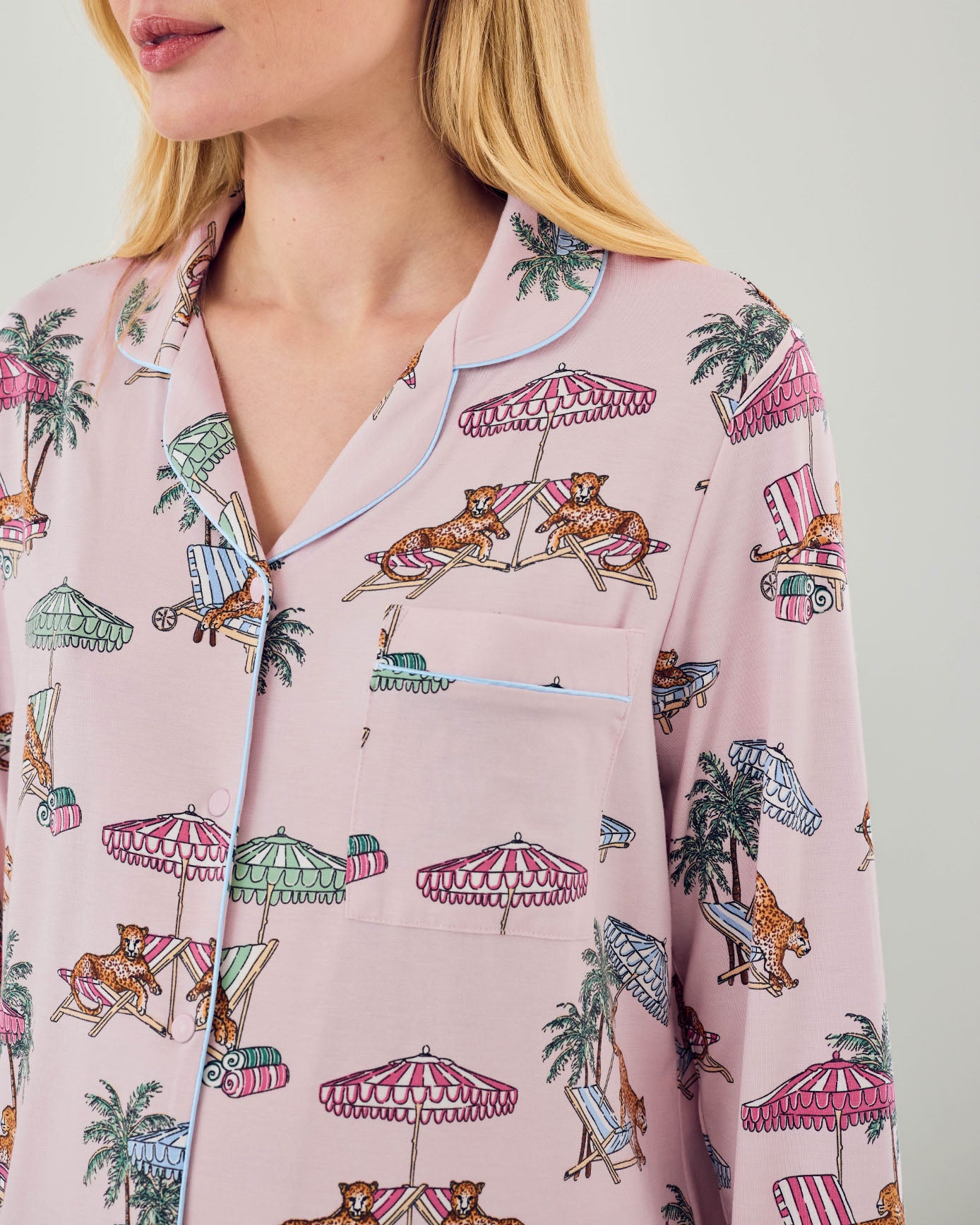 Maternity TENCEL™ Modal Lounging Leopards Print Long Pyjama Set