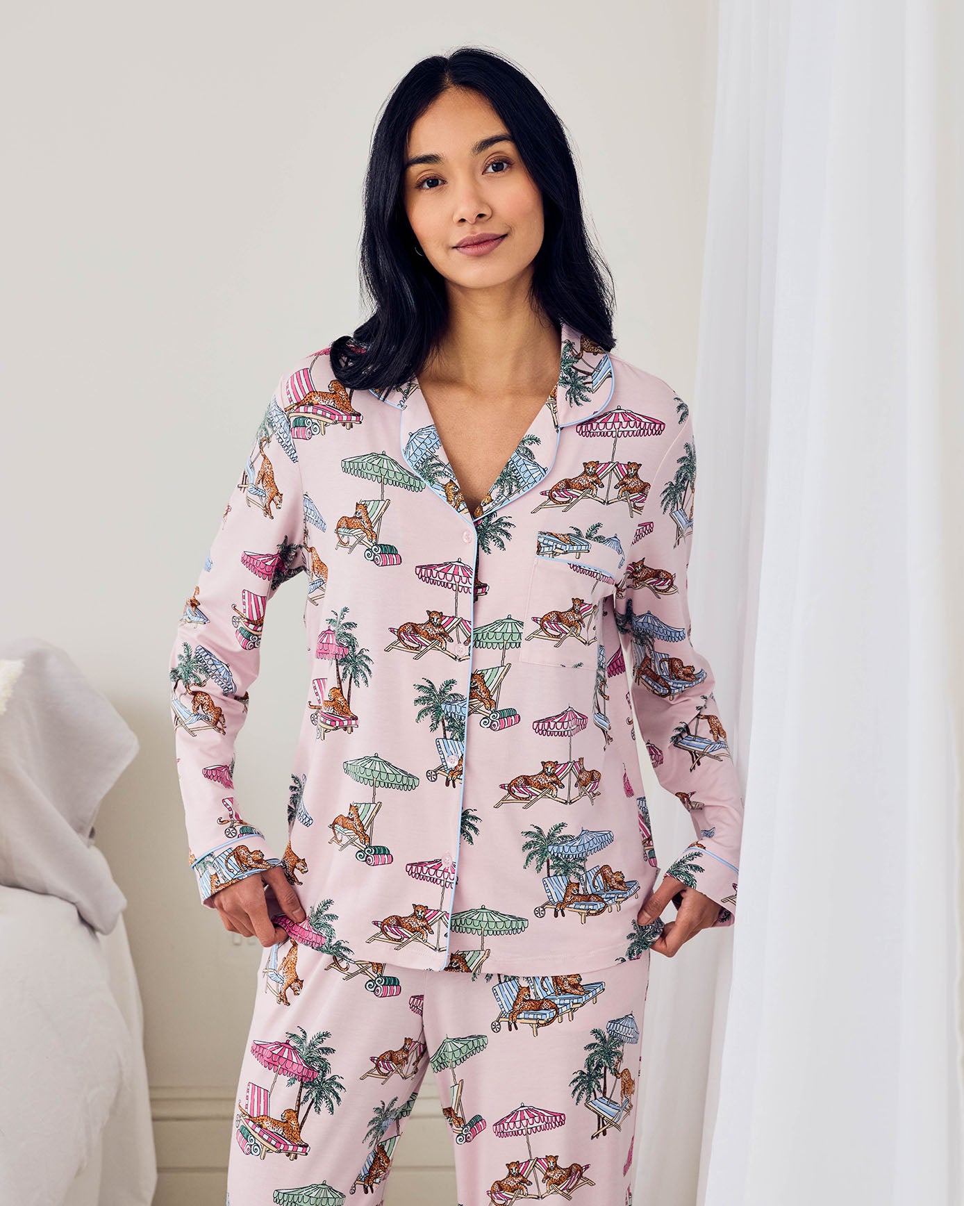 TENCEL™ Modal Lounging Leopards Print Long Pyjama Set