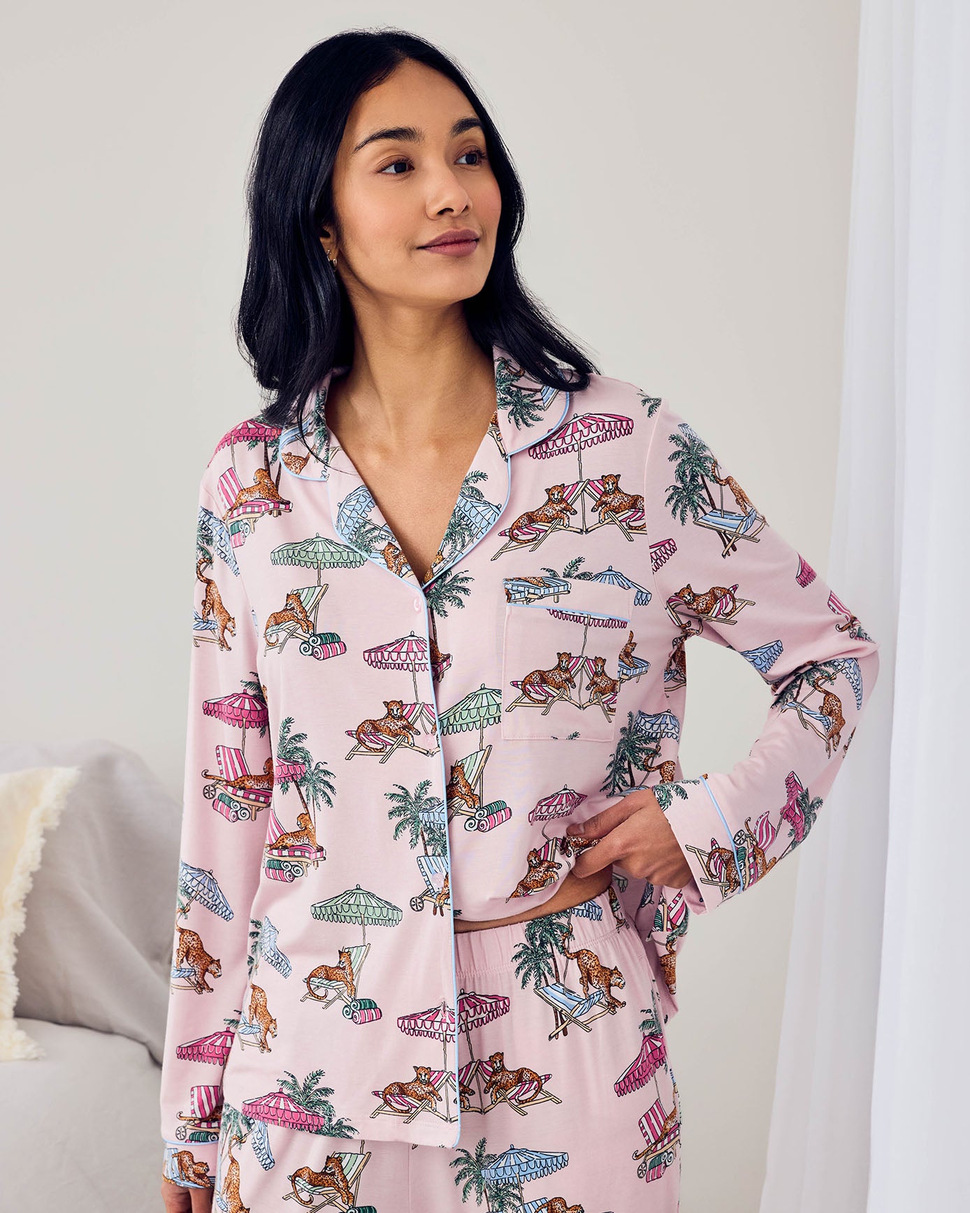 TENCEL™ Modal Lounging Leopards Print Long Pyjama Set