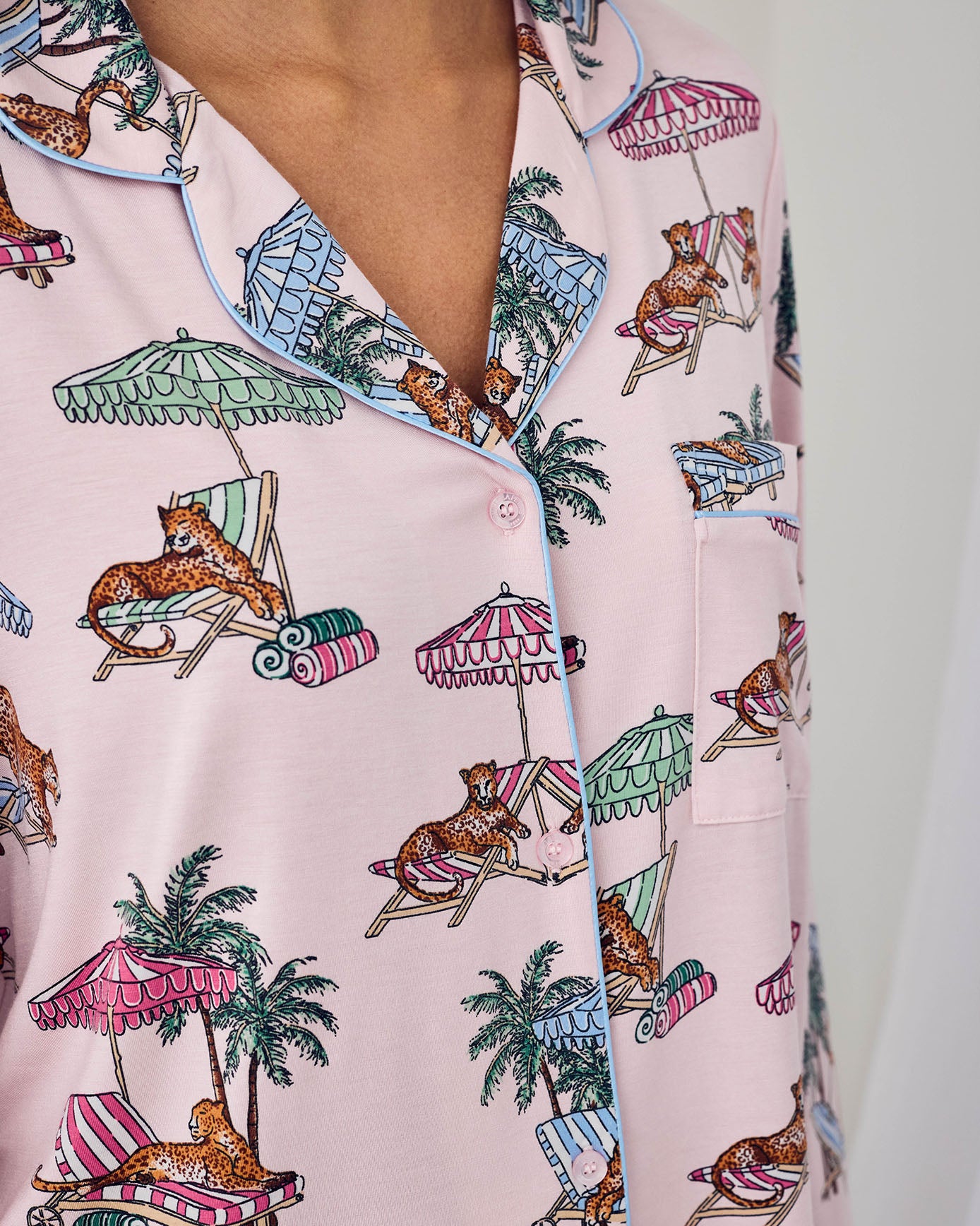 TENCEL™ Modal Lounging Leopards Print Long Pyjama Set