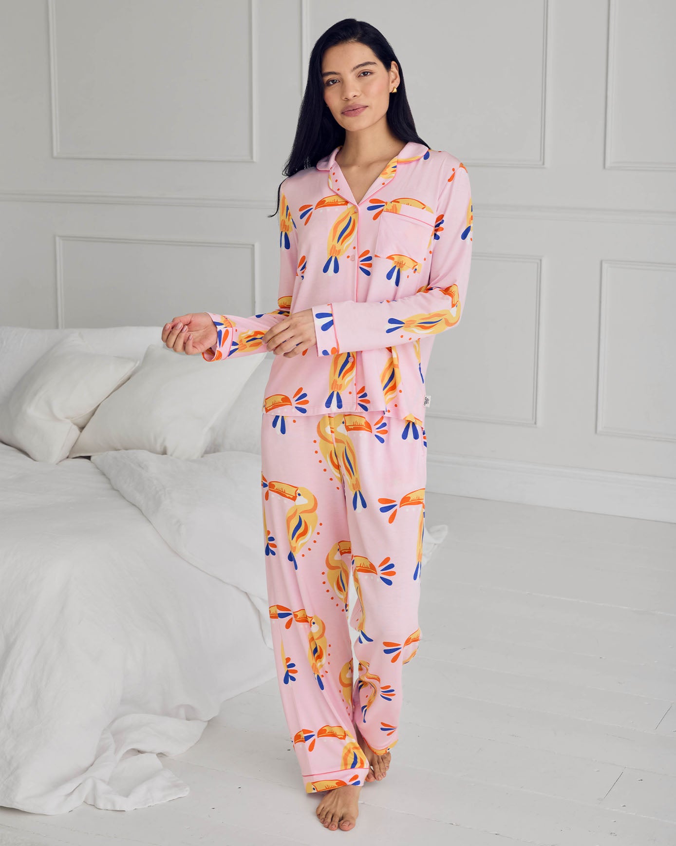 Tall TENCEL™ Modal Toucan Print Long Pyjama Set