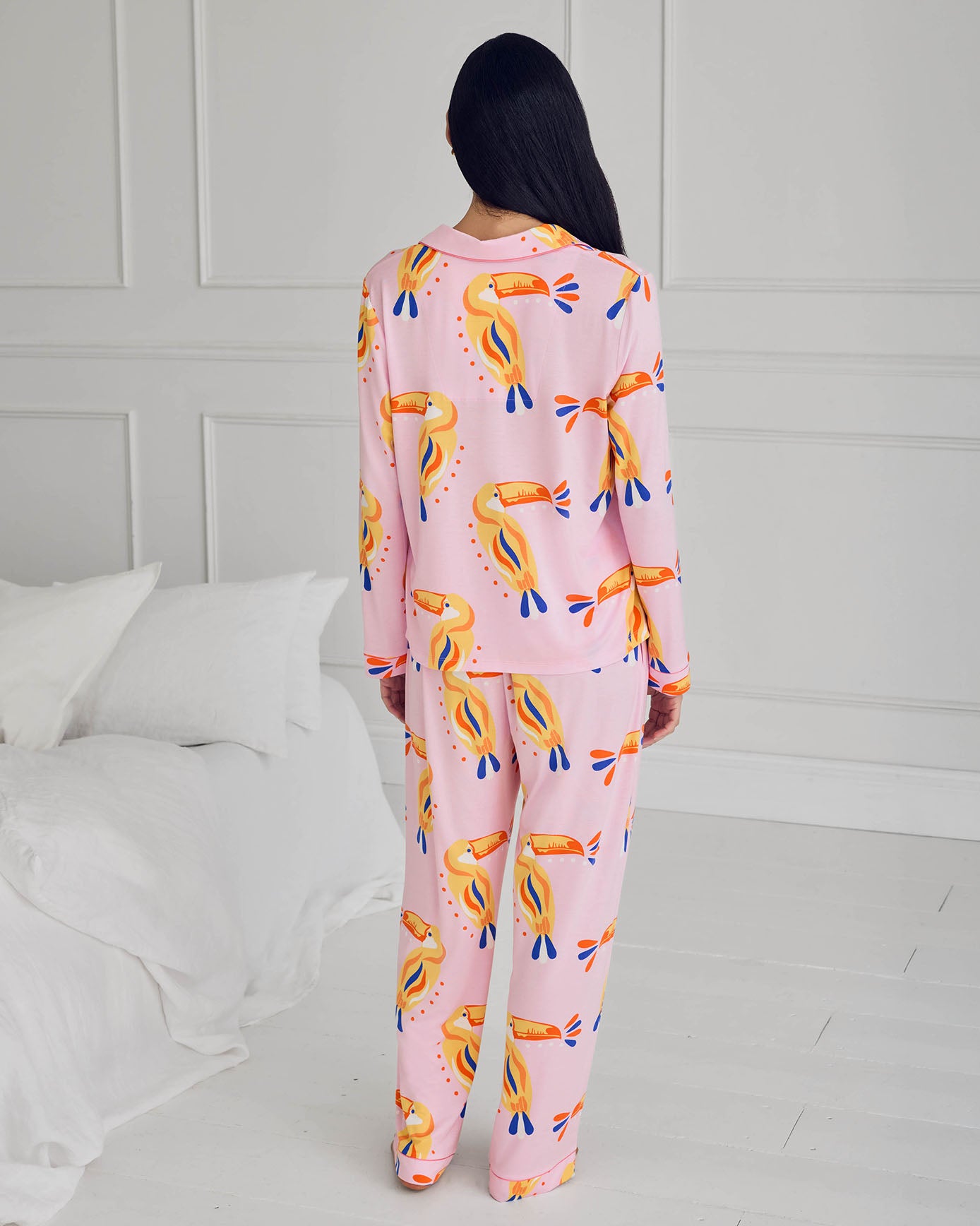 Tall TENCEL™ Modal Toucan Print Long Pyjama Set