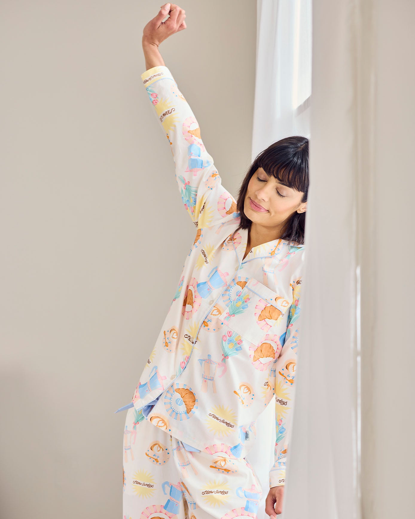 Organic Cotton Slow Sundays Print Long Pyjama Set