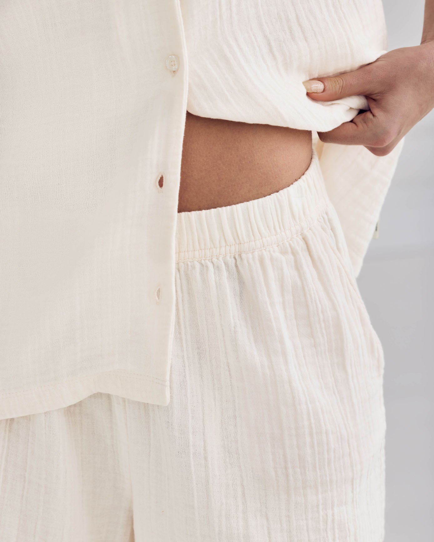 Organic Cotton Cheesecloth Embroidered Le Soleil Short Pyjama Set