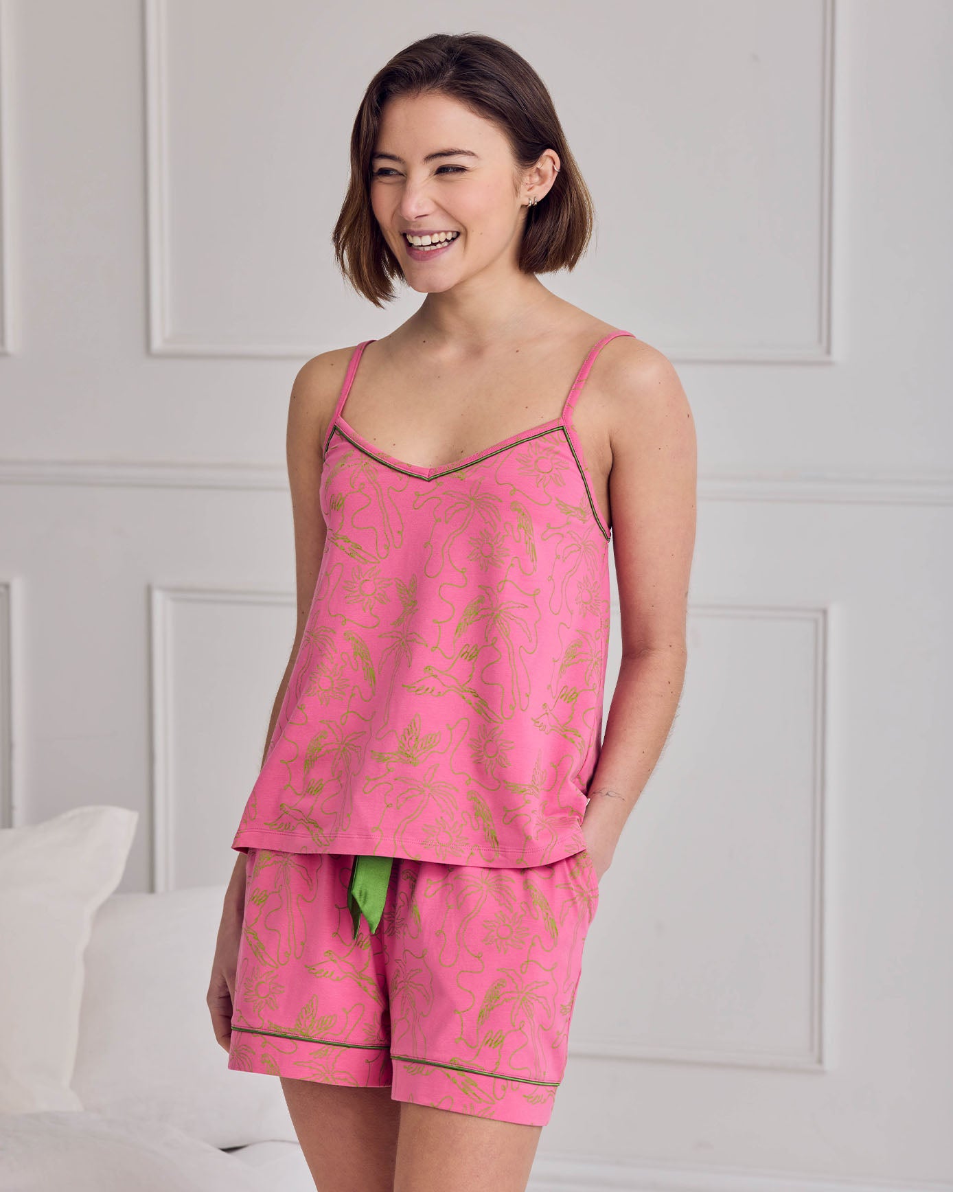 Organic Cotton Fiesta Graphic Print Cami Short Pyjama Set