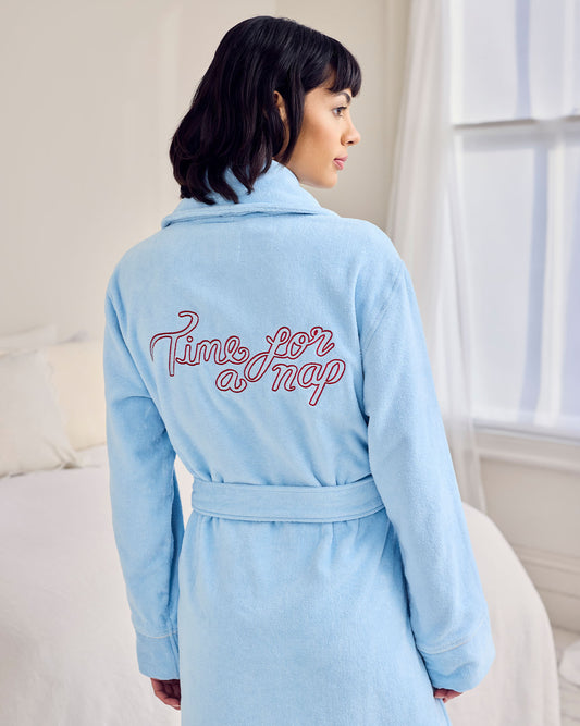 blue dressing gown womens Women's Dressing Gown Smoking Jacket Robe Navy Cotton Velvet Quilted Silk