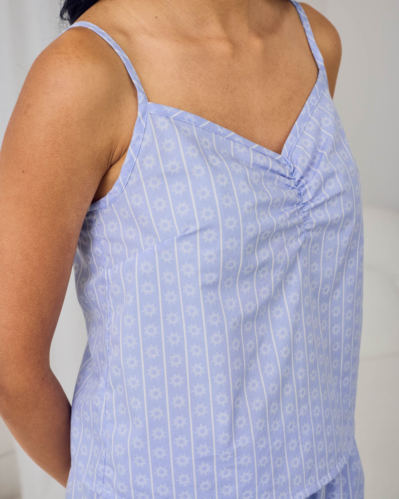 Organic Cotton Soleil Stripe Print Cami Long Pyjama Set