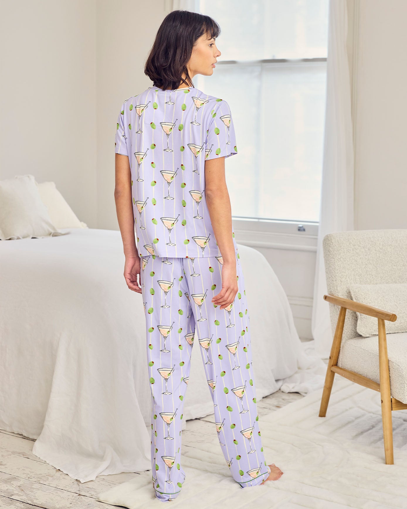 Martini & Olive Print Long Pyjama Set