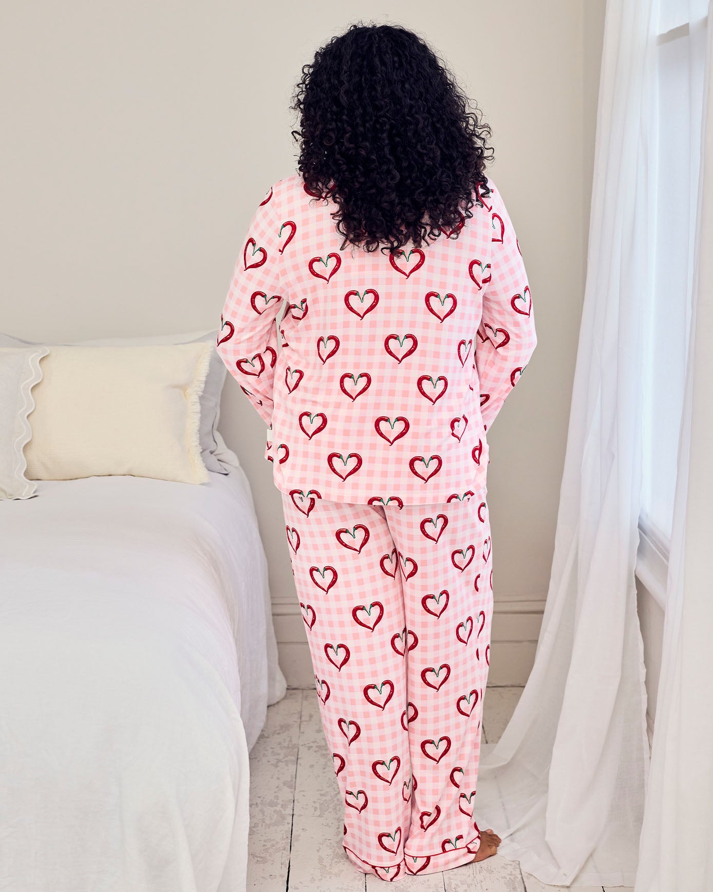Chilli Heart Print Long Pyjama Set