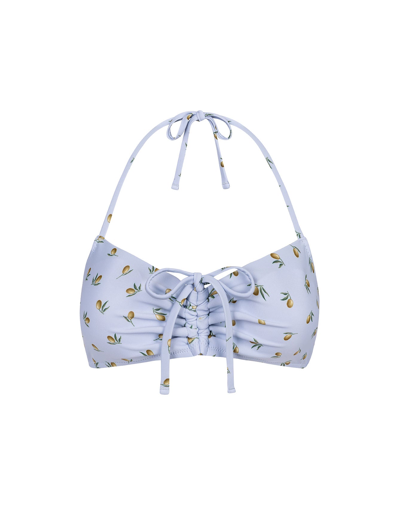 Ditsy Olive Print Halterneck Bikini Top 