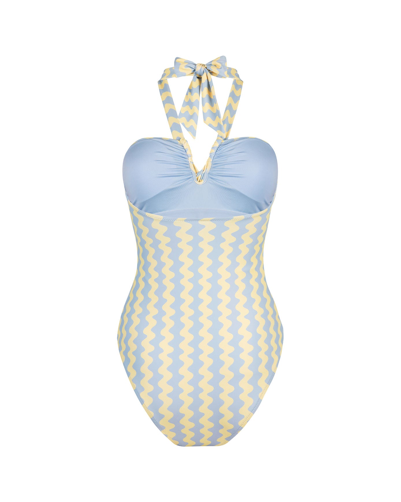 Wavy Stripe Swimsuit - Blue & Yellow