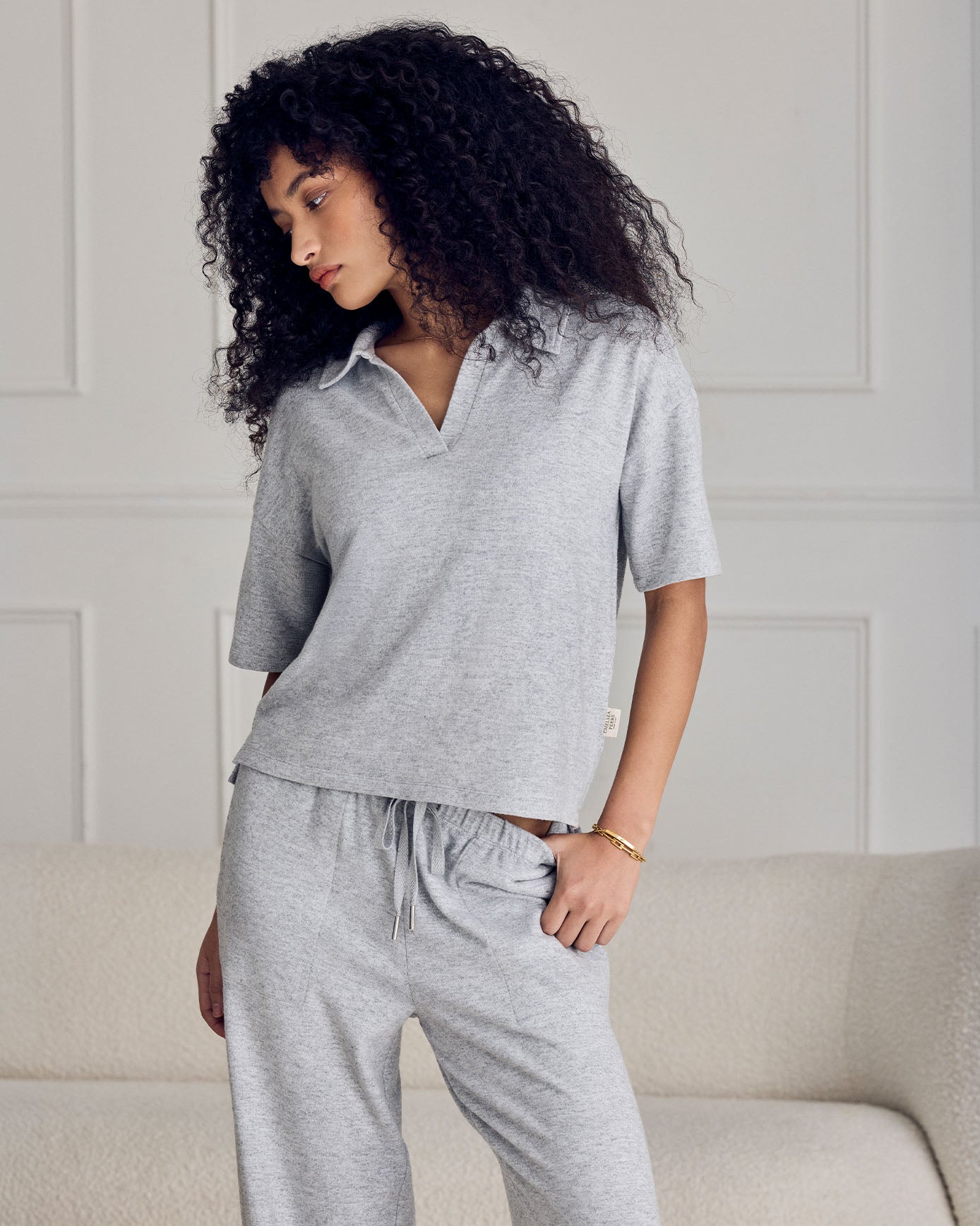 Slub-Knit Joggers - Grey