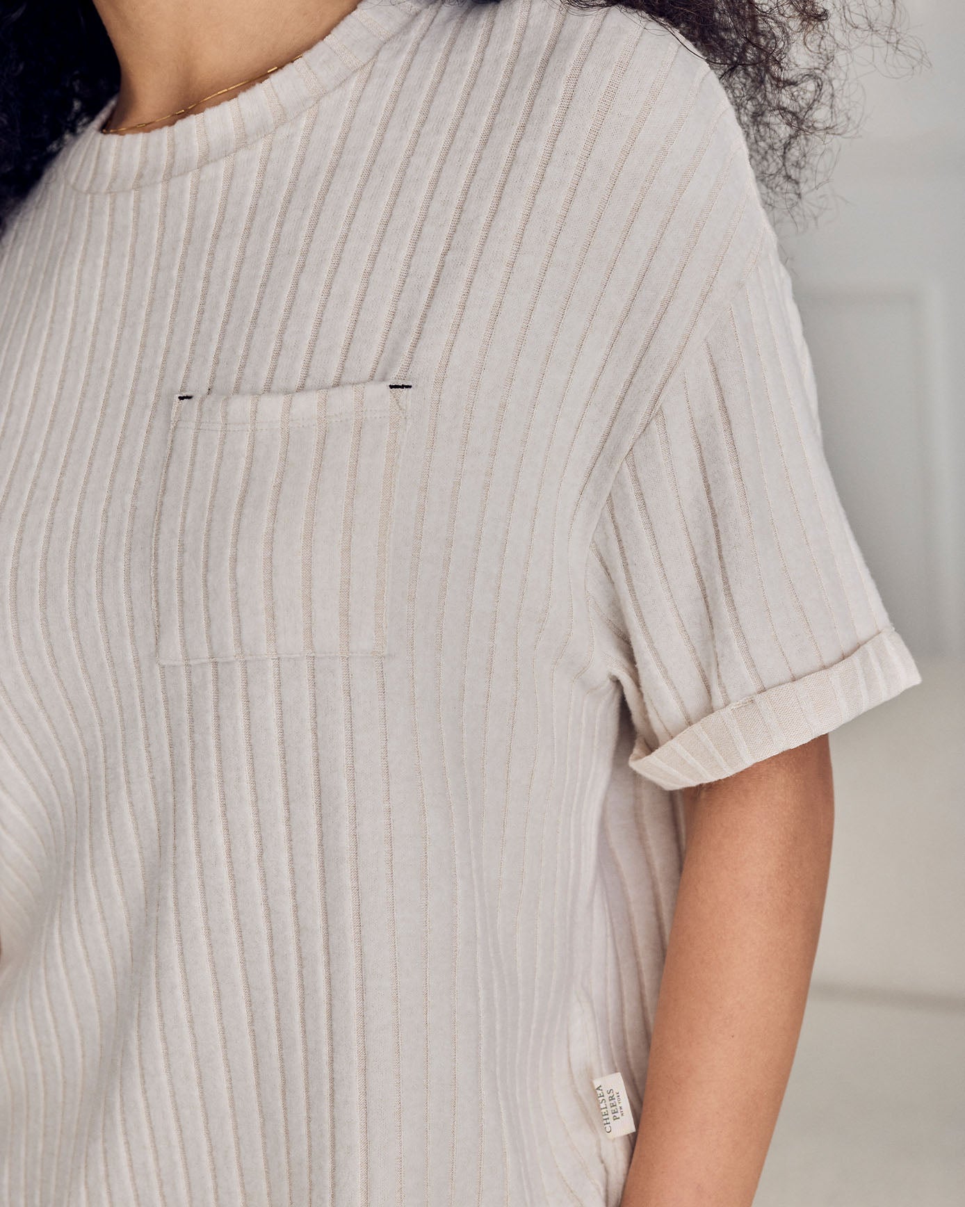 Ribbed Knit Sweatshirt - Cream