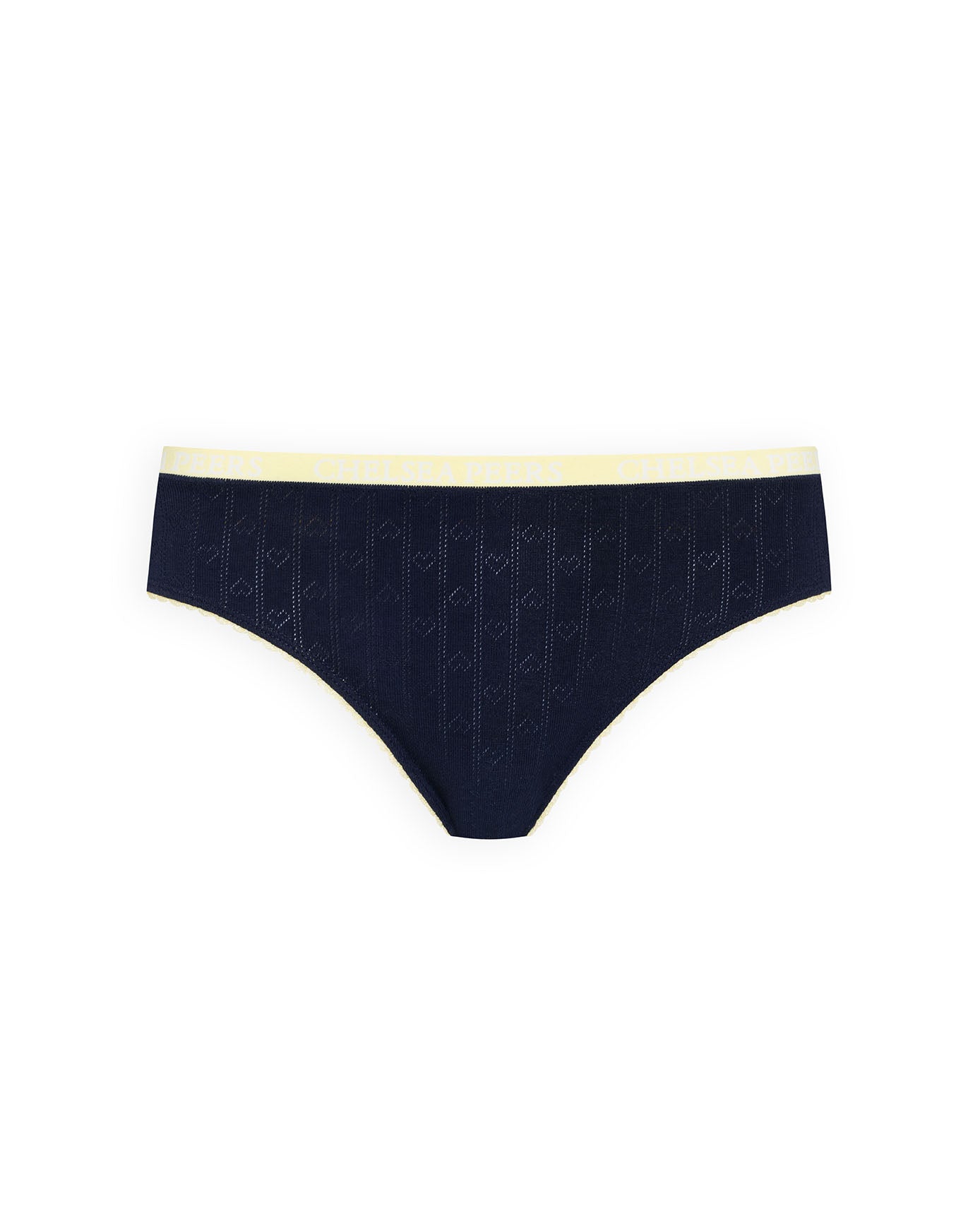 Organic Cotton Three Pack Pointelle Full Briefs - Mystic Moon, Navy & Yellow