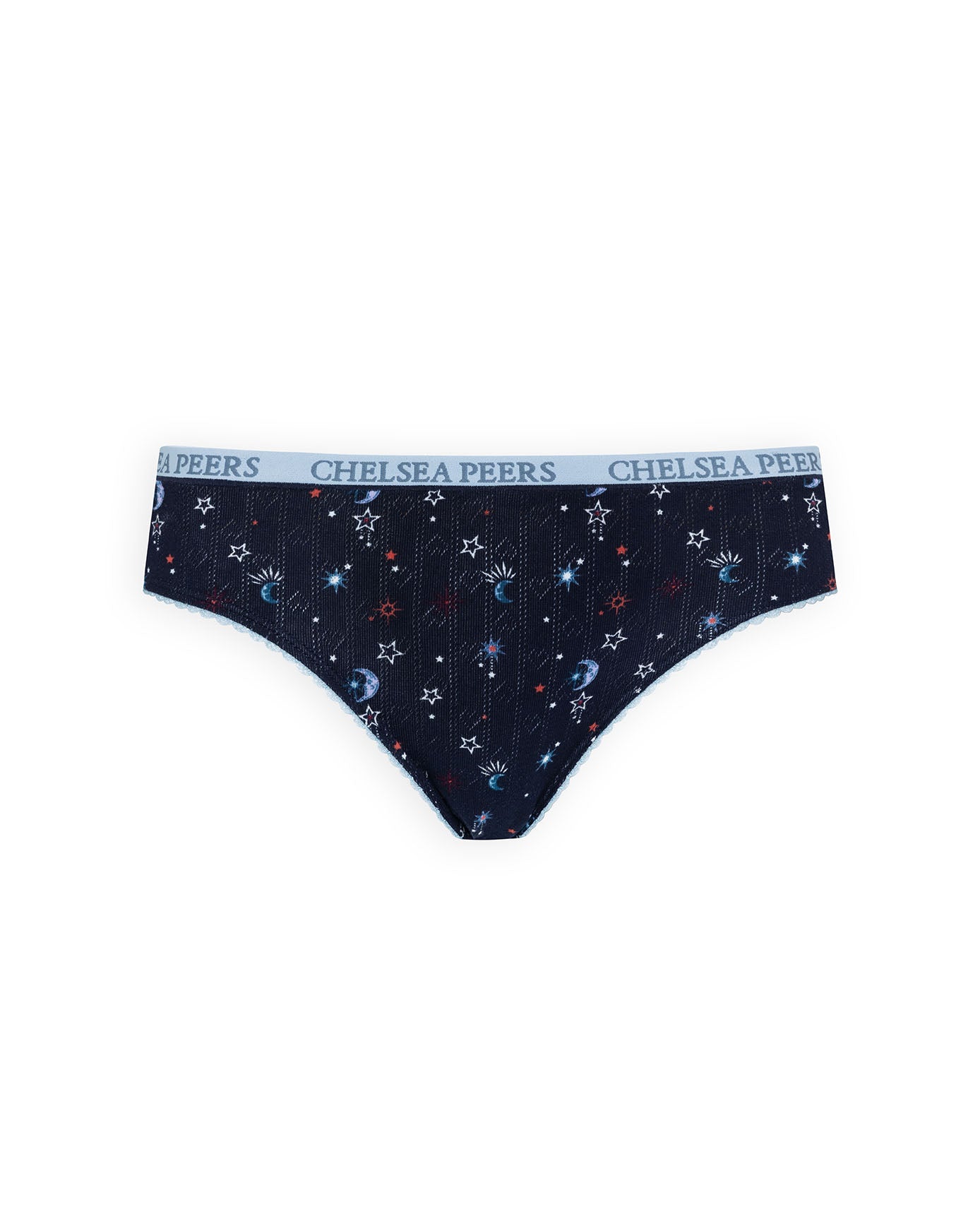 Organic Cotton Three Pack Pointelle Full Briefs - Mystic Moon, Navy & Yellow