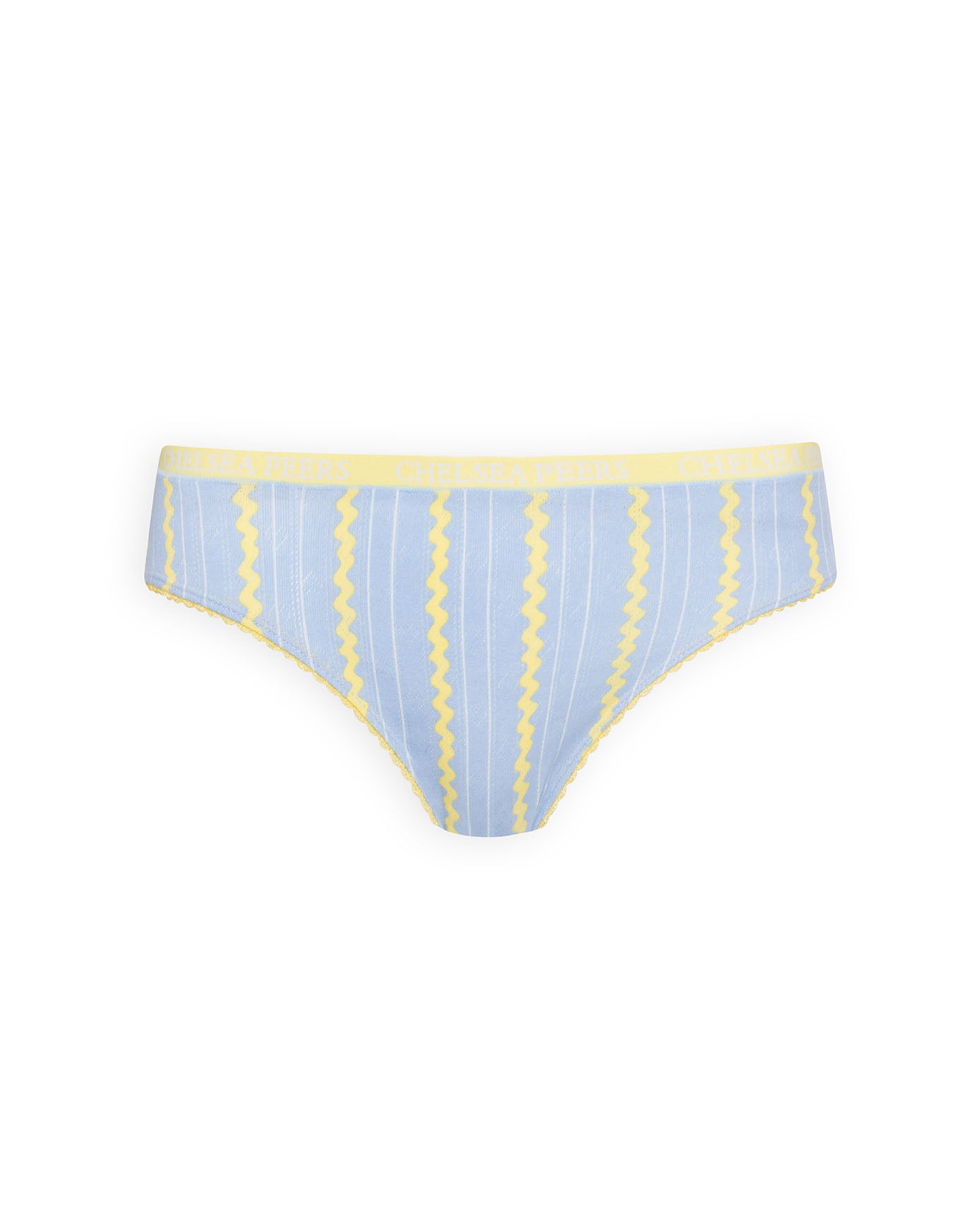 Organic Cotton Three Pack Pointelle Full Briefs - Yellow & Blue