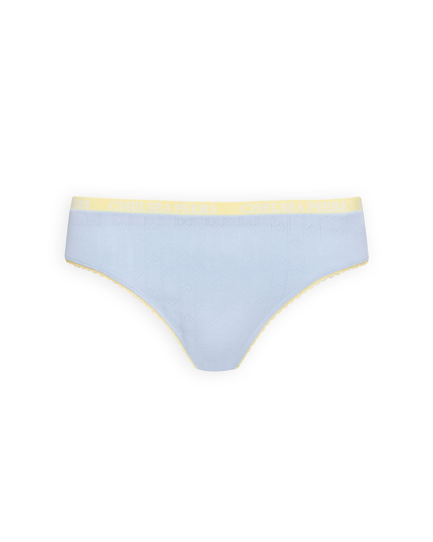 Organic Cotton Three Pack Pointelle Full Briefs - Yellow & Blue