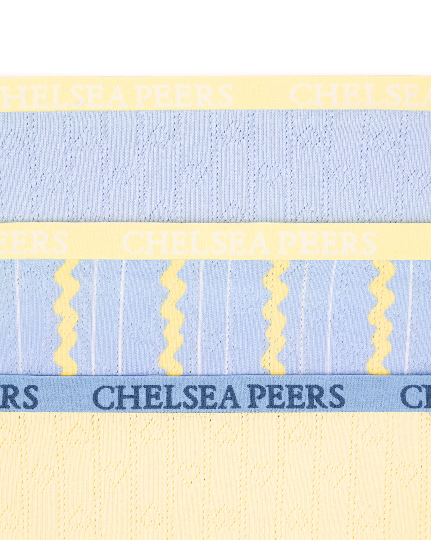 Organic Cotton Three Pack Pointelle Full Briefs - Yellow & Blue