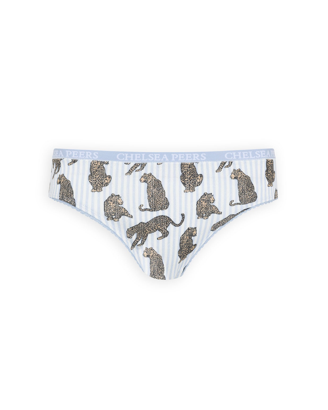 Organic Cotton Three Pack Pointelle Full Briefs - Blue Leopard Mix