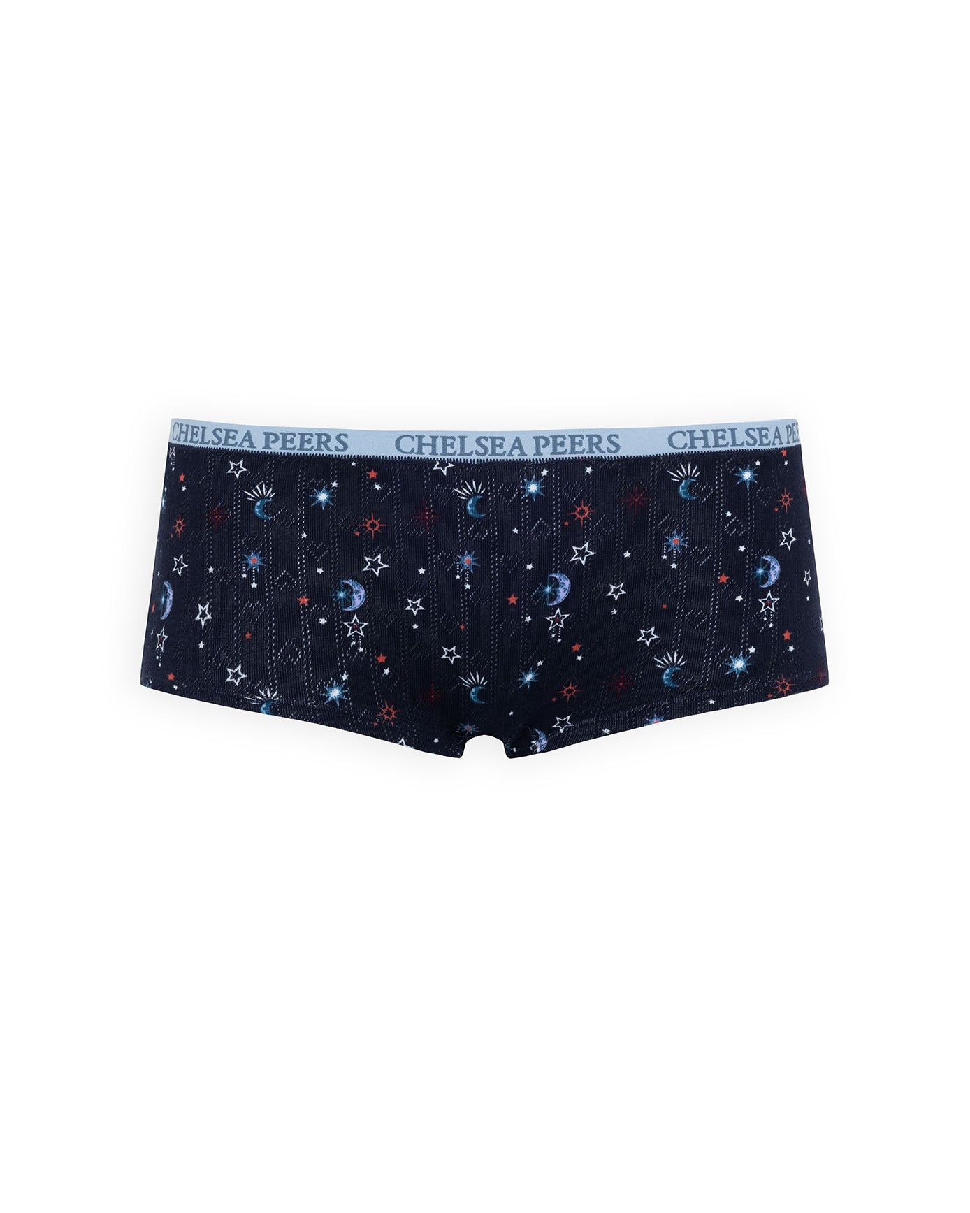 Organic Cotton Three Pack Pointelle Knicker Shorts - Mystic Moon, Navy & Yellow