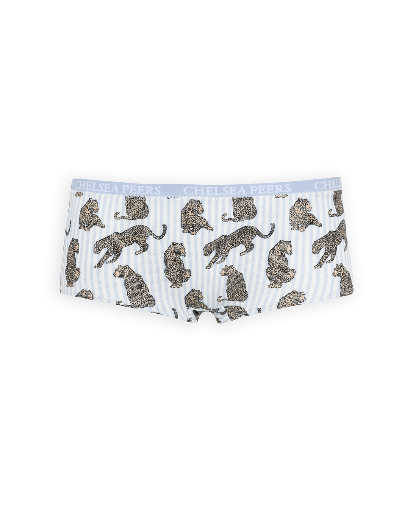 Organic Cotton Three Pack Pointelle Knicker Shorts - Blue Leopard Mix