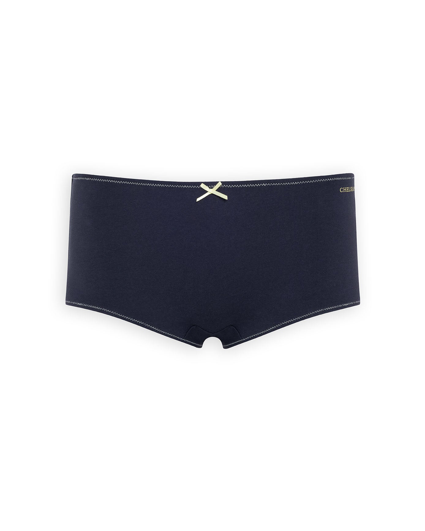 Organic Cotton Three Pack Bow Trim Knickers Shorts - Blue Mix