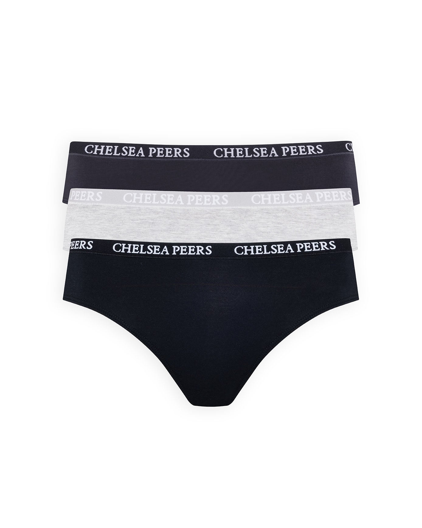 TENCEL™ Modal Three Pack Brazilian Knickers - Navy, Grey & Black